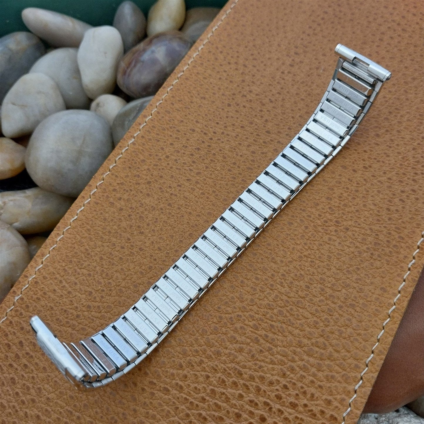 17.2mm 18mm 1971 Classic 10k White Gold-Filled nos Speidel Vintage Watch Band