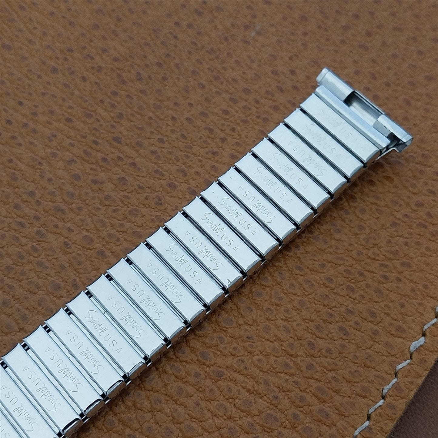 19mm 18mm 10k White Gold-Filled Speidel Depth Unused 1960s Vintage Watch Band