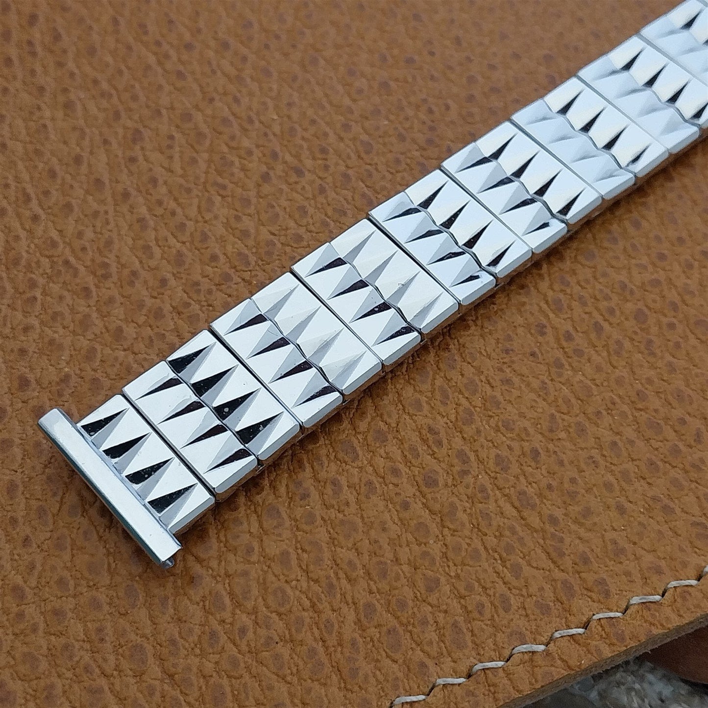 1956 White Gold-Filled Speidel Cross Fire 19mm 18mm 16mm nos Vintage Watch Band