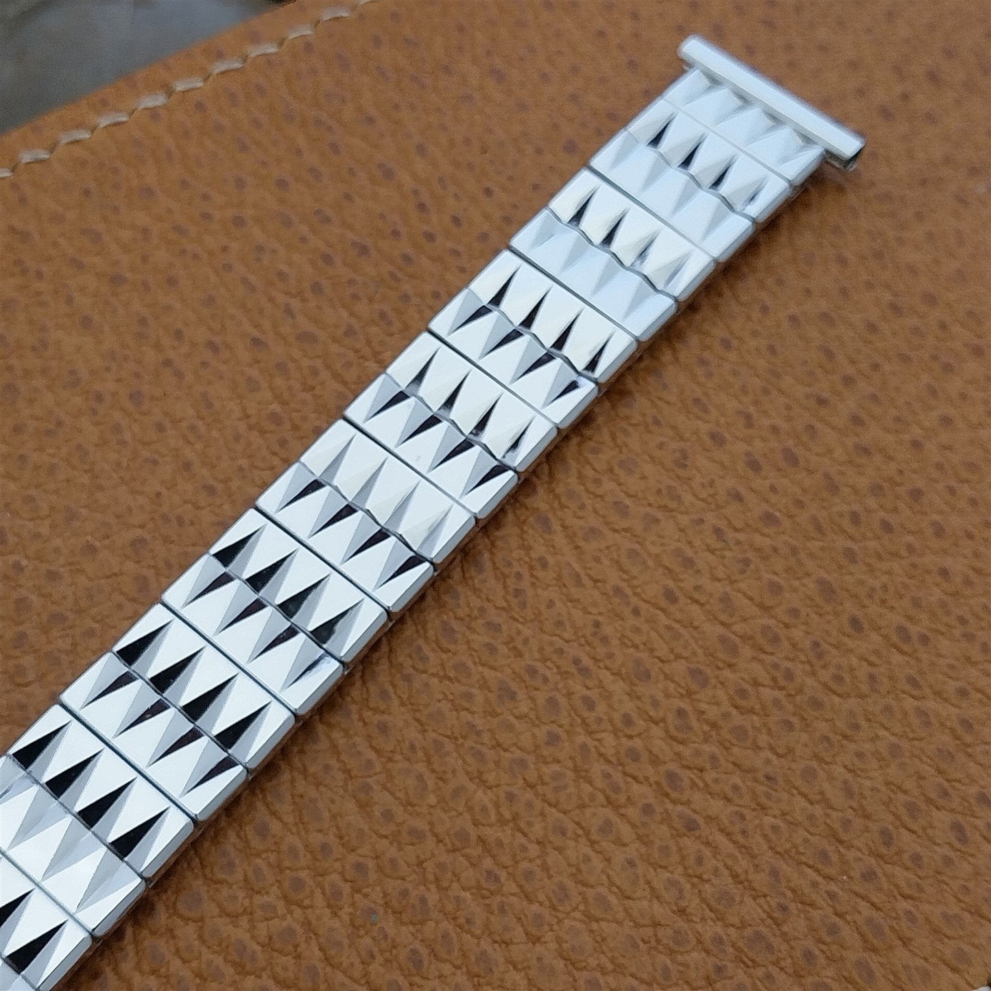 1956 White Gold-Filled Speidel Cross Fire 19mm 18mm 16mm nos Vintage Watch Band