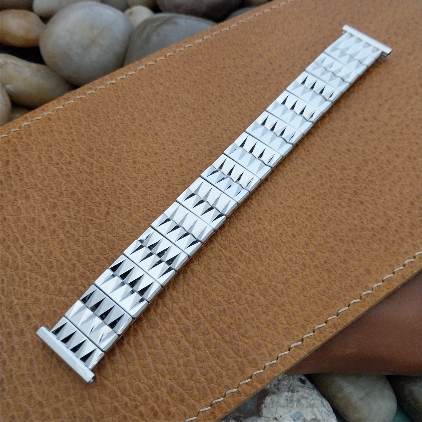 1956 White Gold-Filled Speidel Cross Fire 19mm 18mm 16mm nos Vintage Watch Band