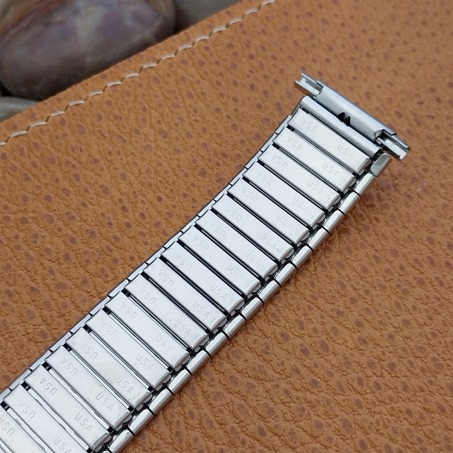 Wide Stainless Steel 22mm 20mm 19mm Speidel USA Long 1970s Vintage Watch Band