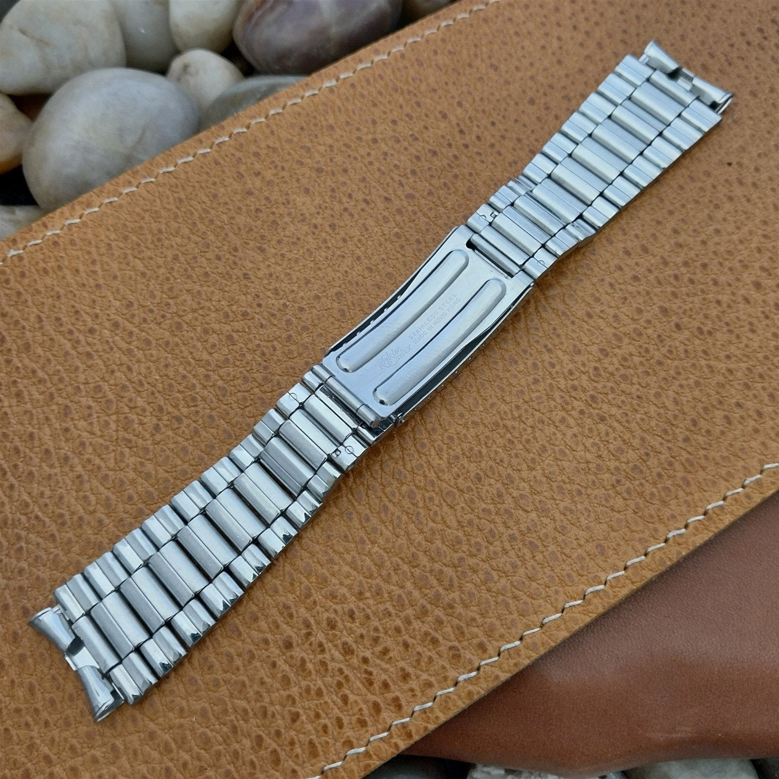 19mm Stainless Steel Kreisler Stelux Flared Classic nos 1970s Vintage Watch Band