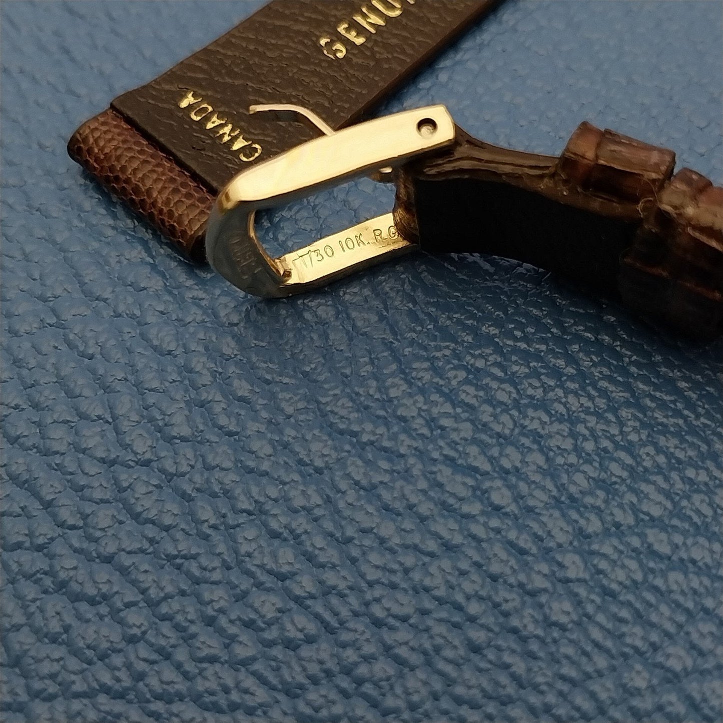 11mm Seiko Lizard Grain Calfskin Leather nos Vintage Watch Band & Logo Buckle