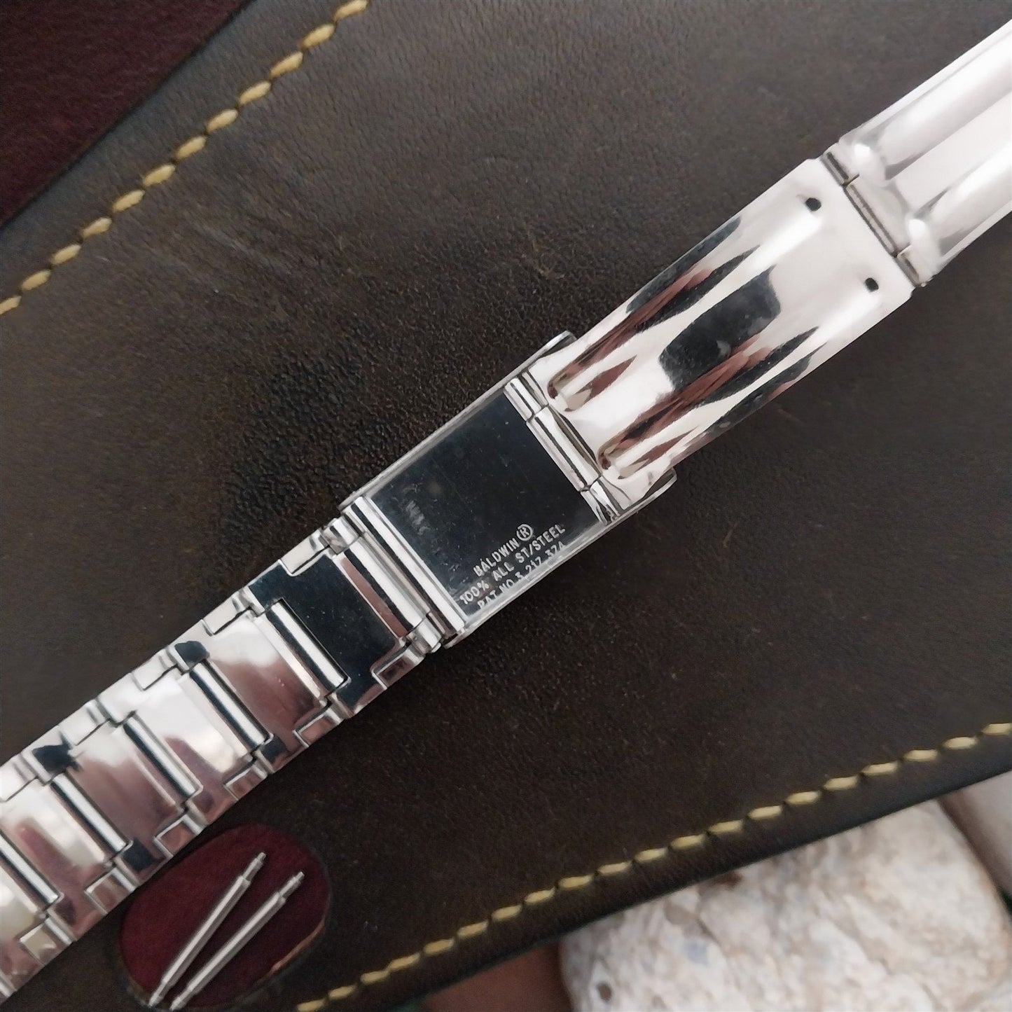 22mm 7/8" Stainless Steel Baldwin nos Unused 1960s-1970s Vintage Watch Band