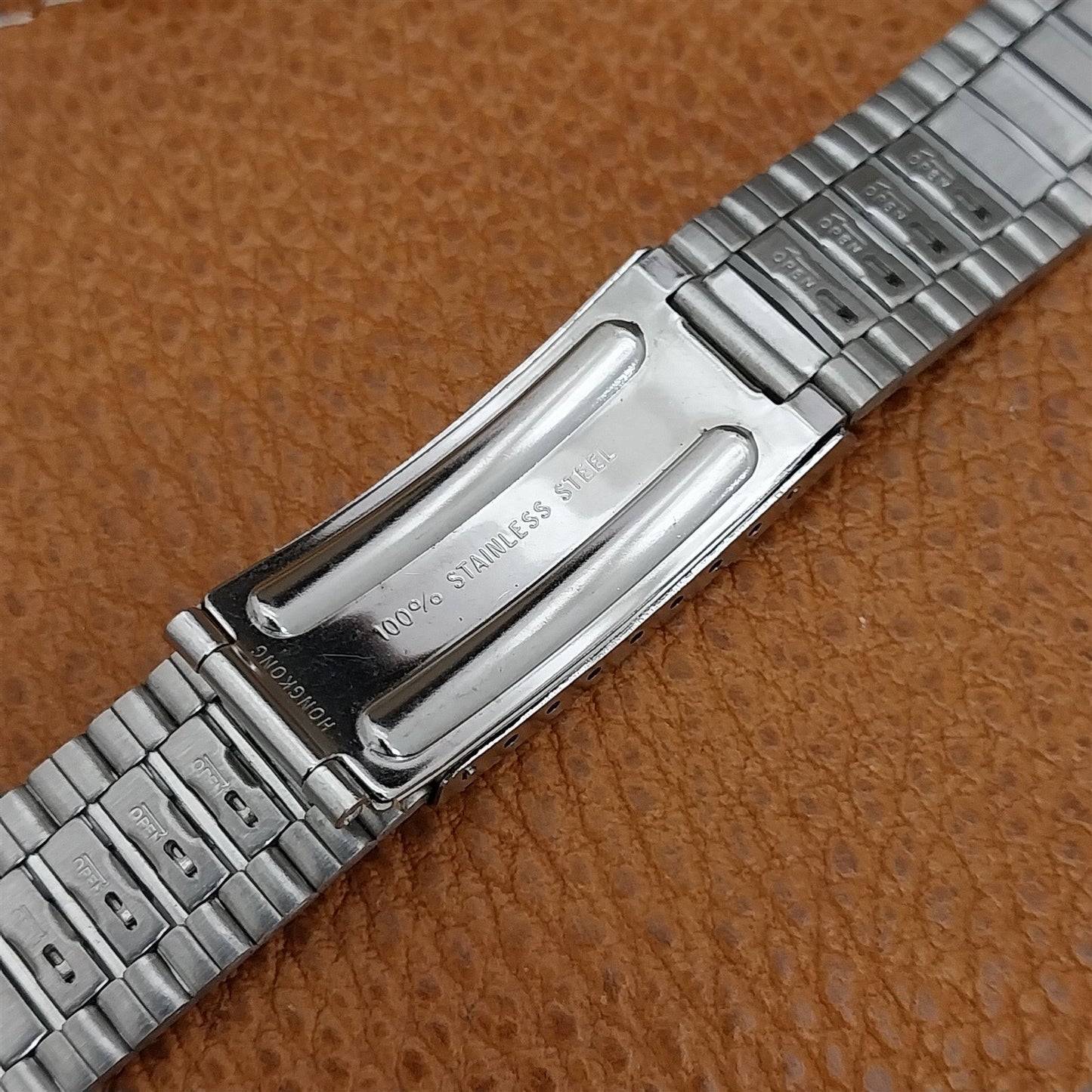 Vintage 18mm Stainless Steel Straight-End Classic 1970s nos Unused Watch Band