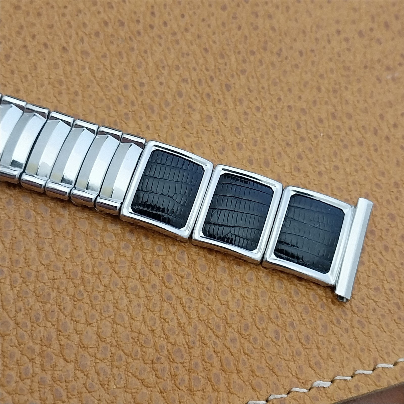 Vintage 19mm 18mm 16mm JB Champion Classic Stainless Steel & Lizard Watch Band