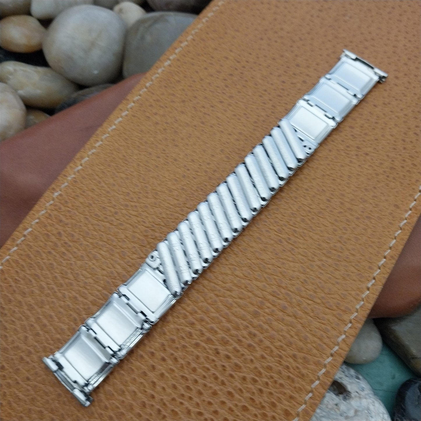 Vintage 19mm 18mm 16mm JB Champion Classic Stainless Steel & Lizard Watch Band
