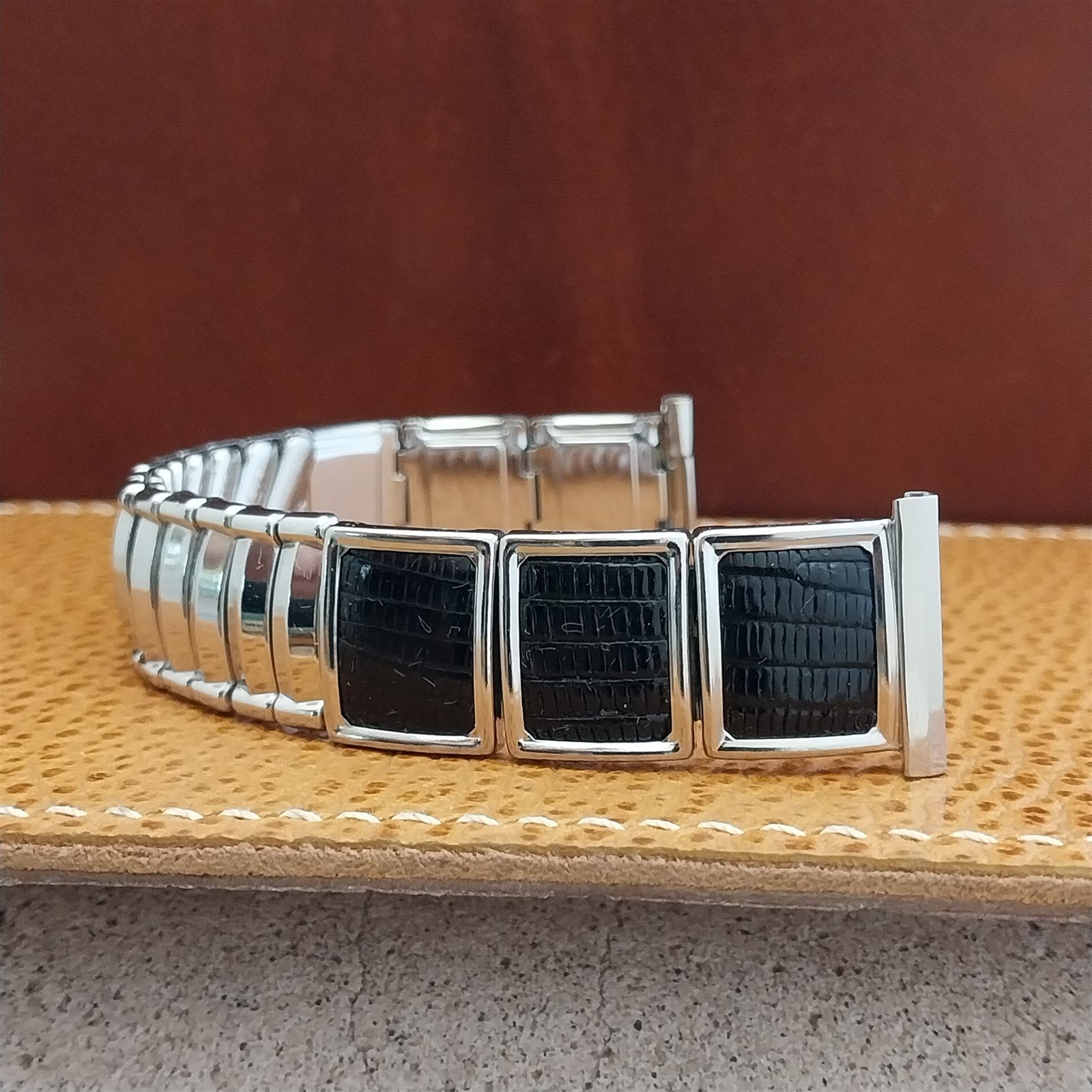 1950s 19mm 18mm 16mm JB Champion Unused Stainless & Lizard Vintage Watch Band