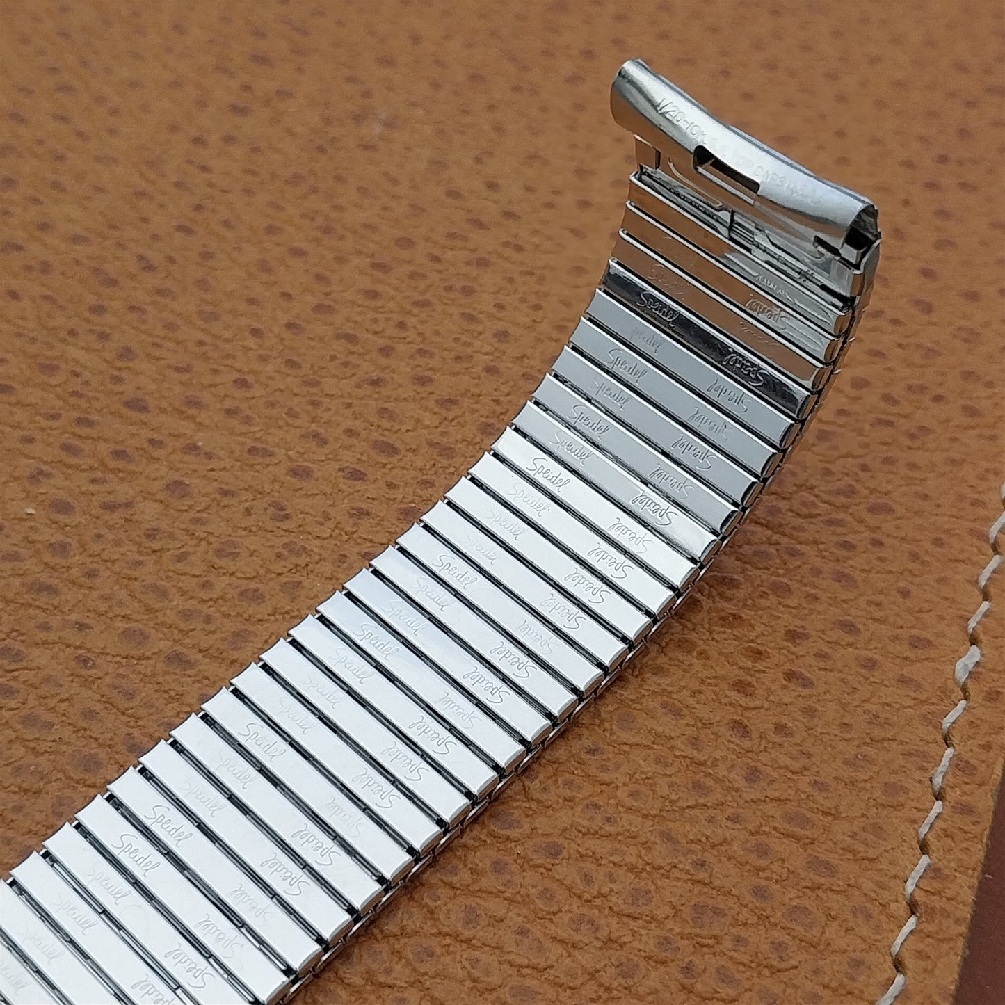 17.2mm 11/16" White Gold-Filled Long Speidel Thinline Unused 1970s Watch Band