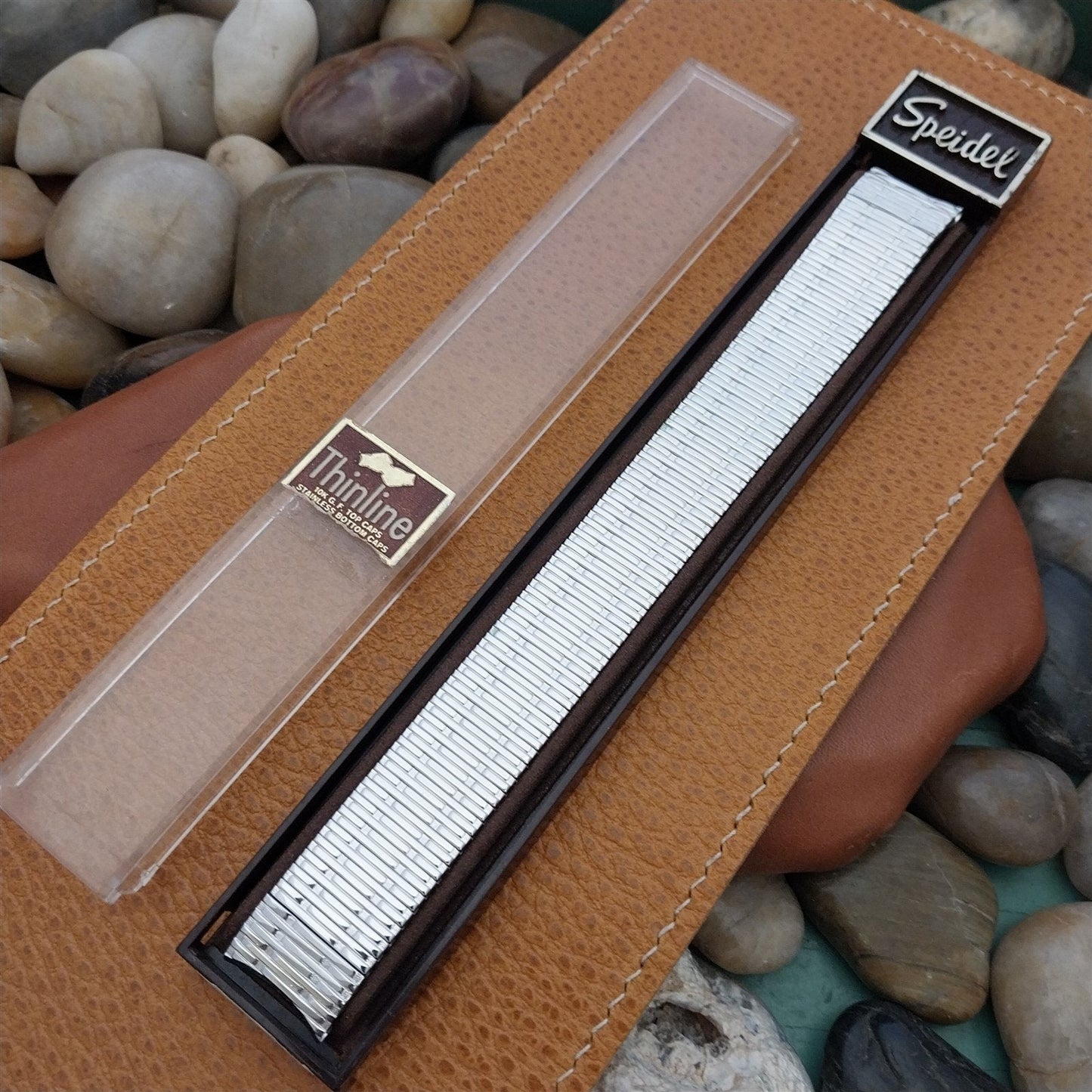 17.2mm 11/16" White Gold-Filled Long Speidel Thinline Unused 1970s Watch Band