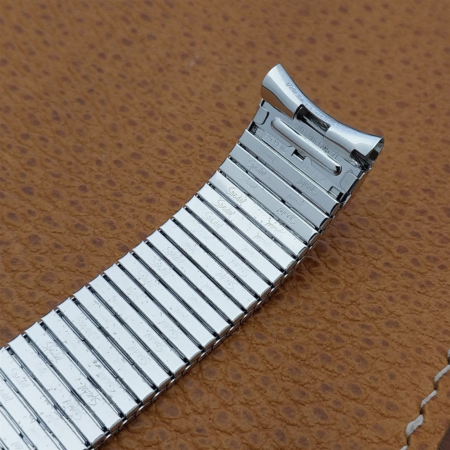 10K White Gold-Filled Speidel Curved Thinline 17.2mm Vintage Watch Band