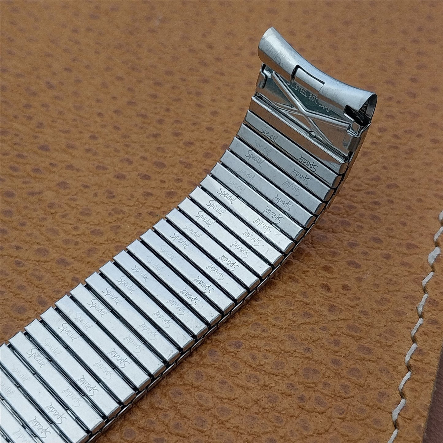 long 10K White Gold-Filled Speidel Thinline 17.2mm Vintage Watch Band