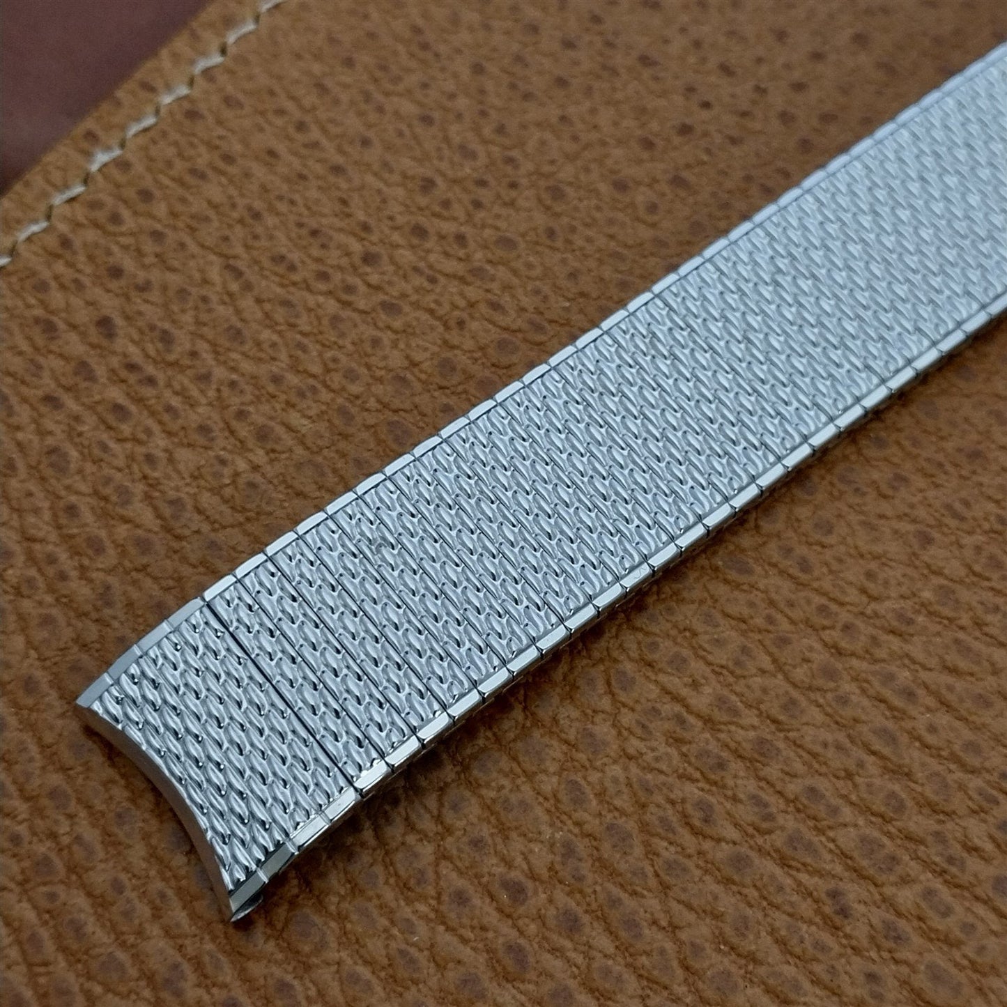 17.2mm 10K White Gold-Filled Speidel Thinline Vintage Watch Band