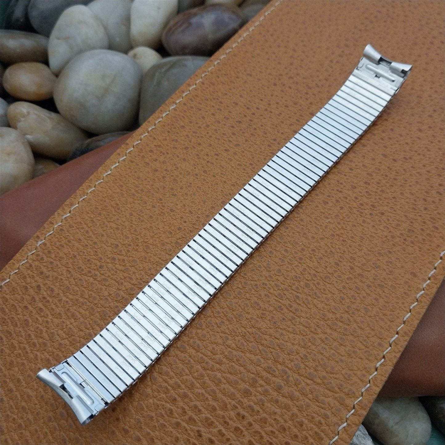 17.2mm 10K White Gold-Filled Speidel Thinline Vintage Watch Band