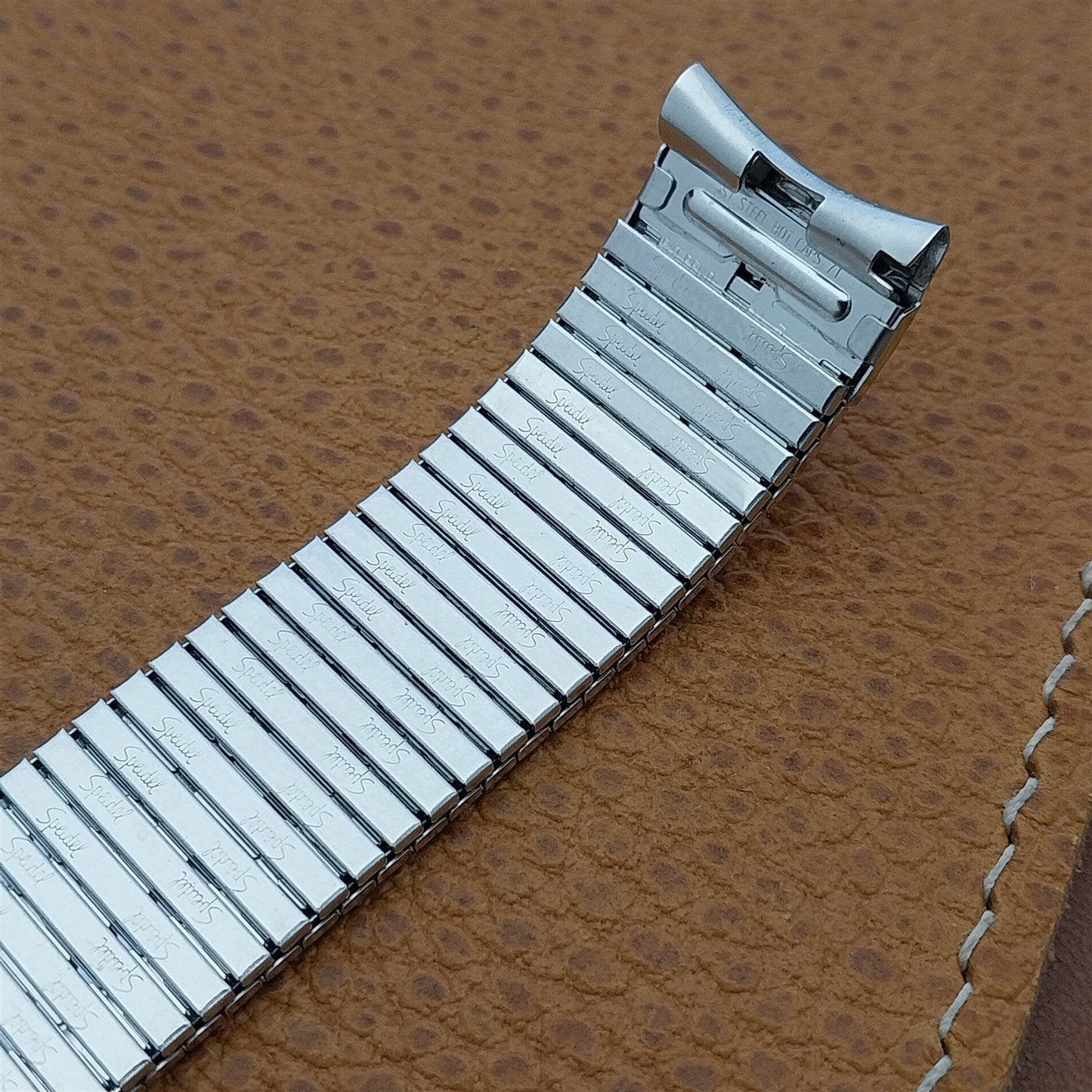 17.2mm 10K White Gold-Filled Speidel Thinline Vintage Watch Band