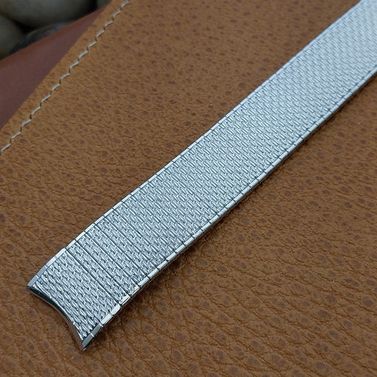 17.2mm 10K White Gold-Filled Long Speidel Thinline Vintage Watch Band