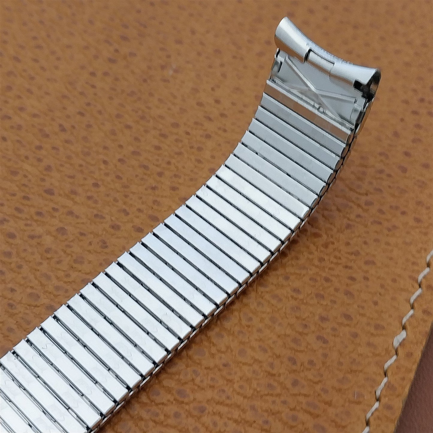 17.2mm 10K White Gold-Filled Long Speidel Thinline Vintage Watch Band