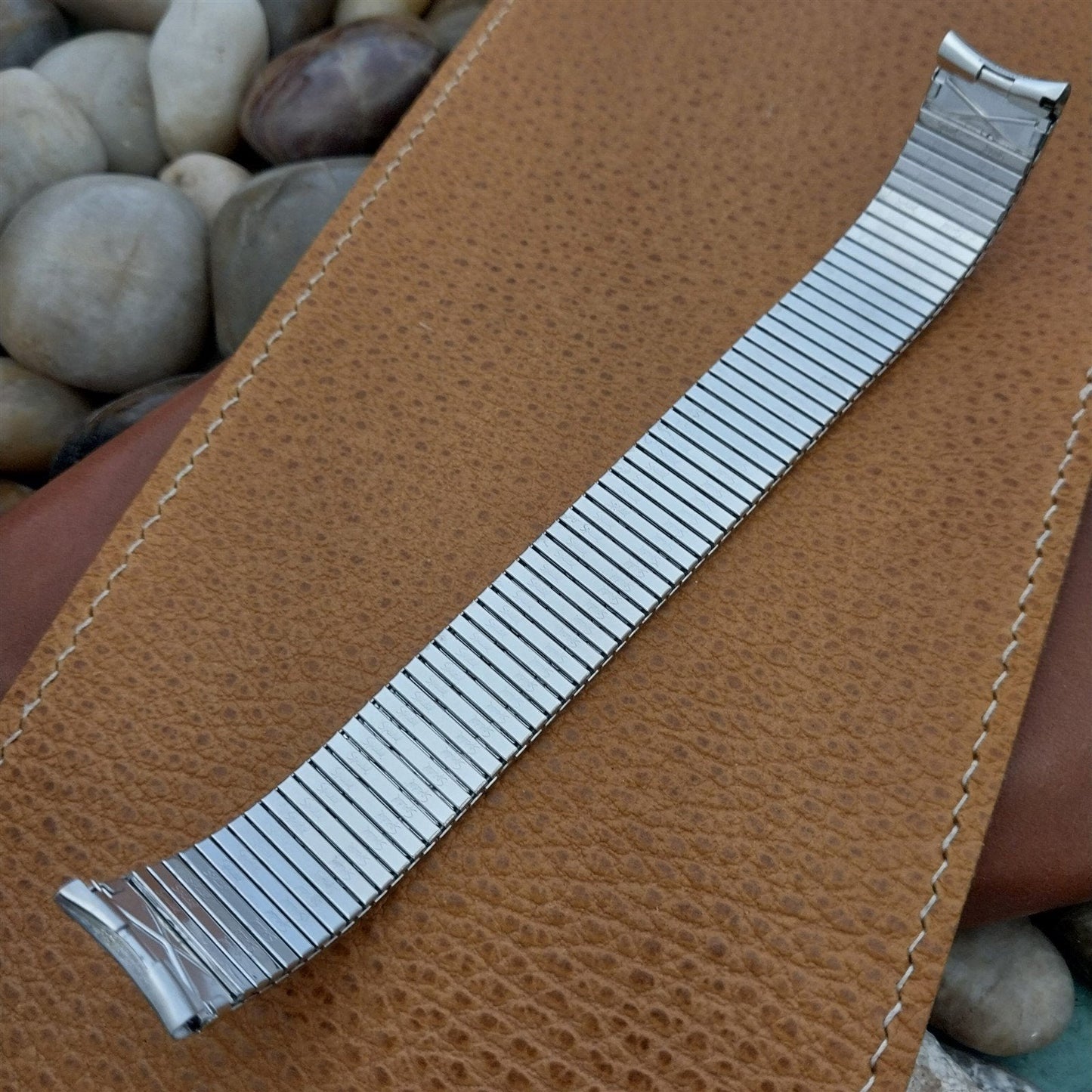 17.2mm 10K White Gold-Filled Long Speidel Thinline Vintage Watch Band