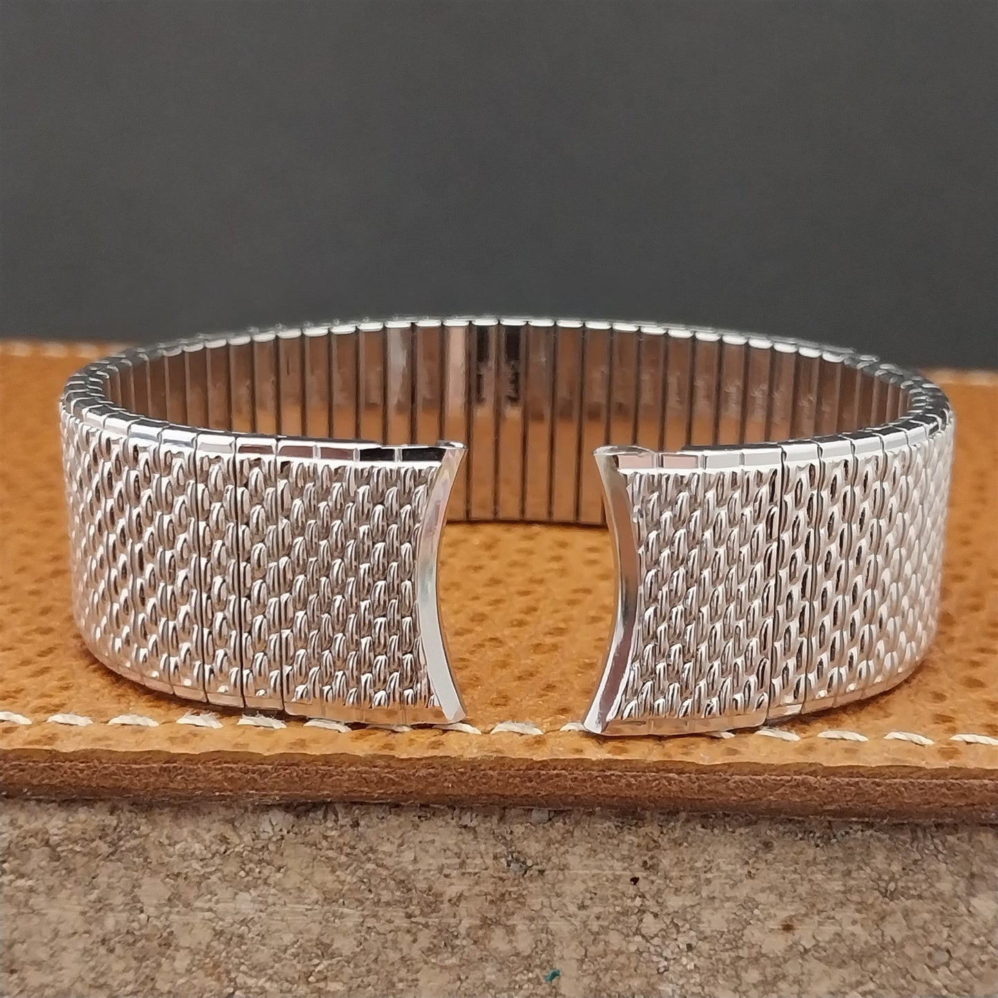 Vintage 17.2mm 10K White Gold-Filled Classic Speidel Thinline Unused Watch Band