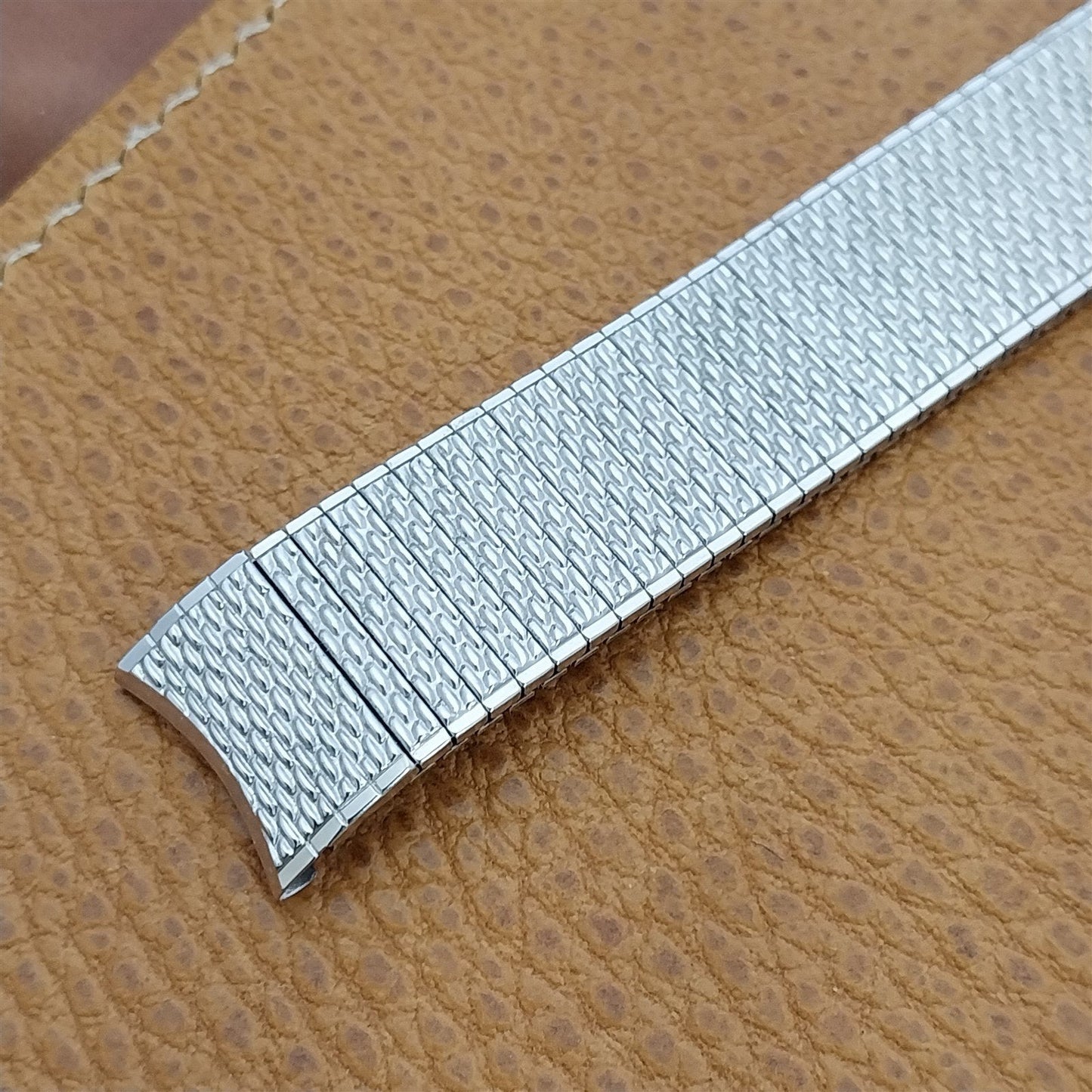 17.2mm 10K White Gold-Filled Speidel Thinline Vintage Watch Band