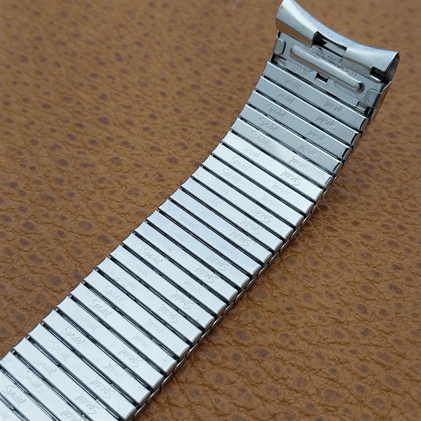 17.2mm 10K White Gold-Filled Speidel Thinline Vintage Watch Band