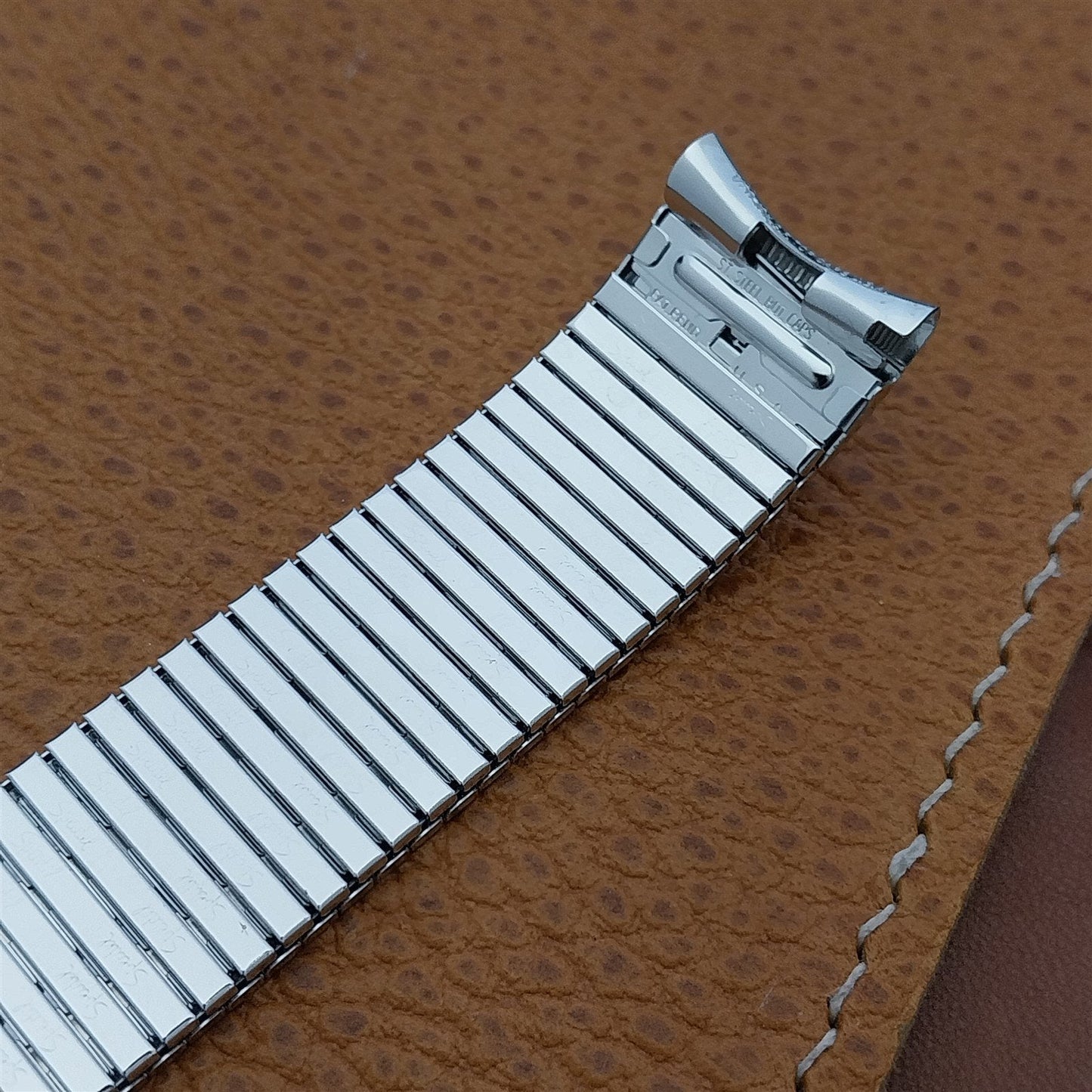 17.2mm 10K White Gold-Filled Speidel Thinline Vintage Watch Band