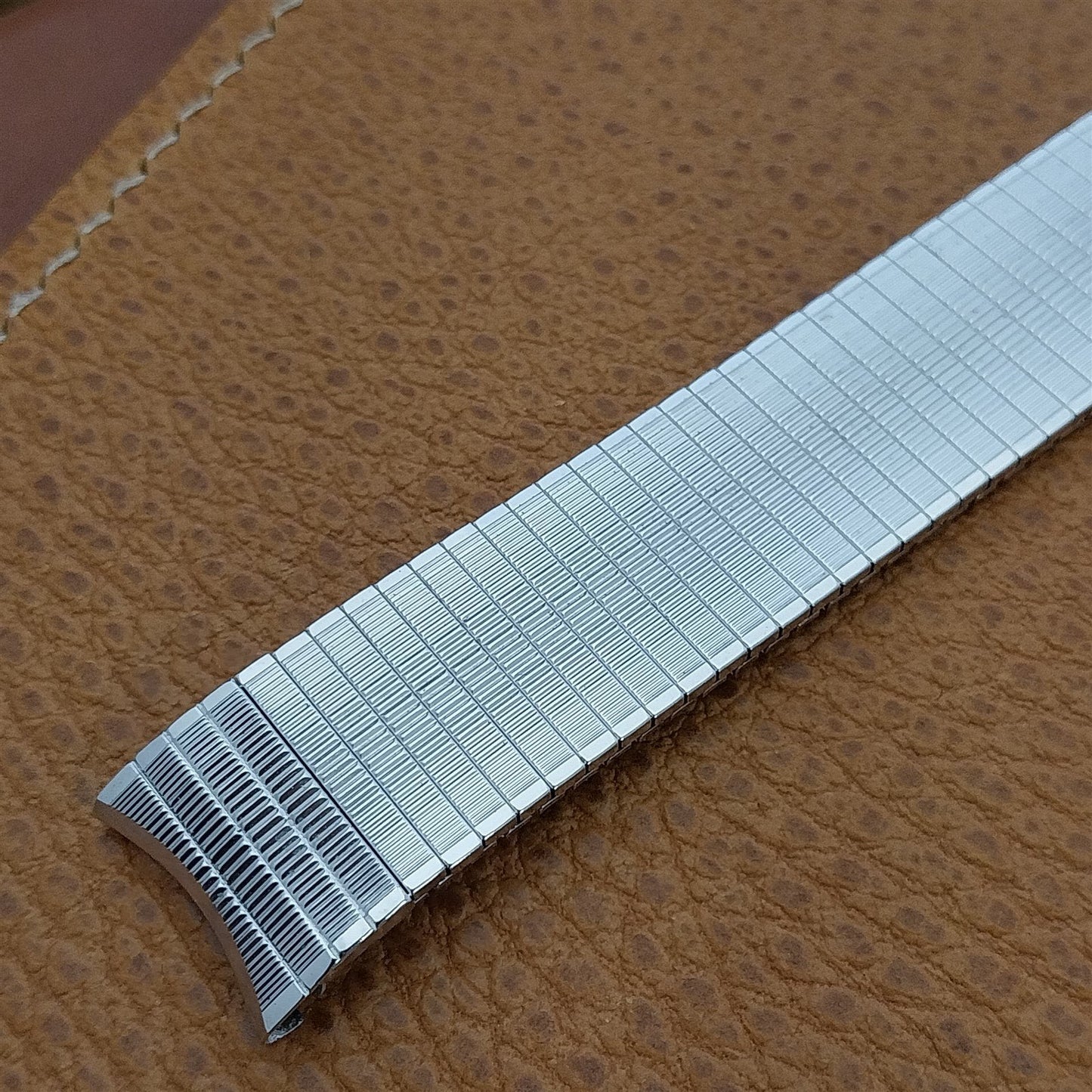 17.2mm 10K White Gold-Filled Speidel Thinline Vintage Watch Band