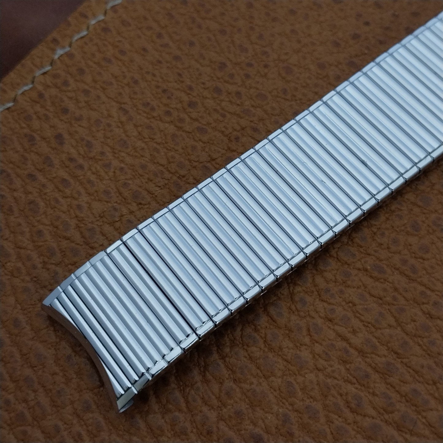 17.2mm 10K White Gold-Filled Speidel Thinline Vintage Watch Band 5 7/8"