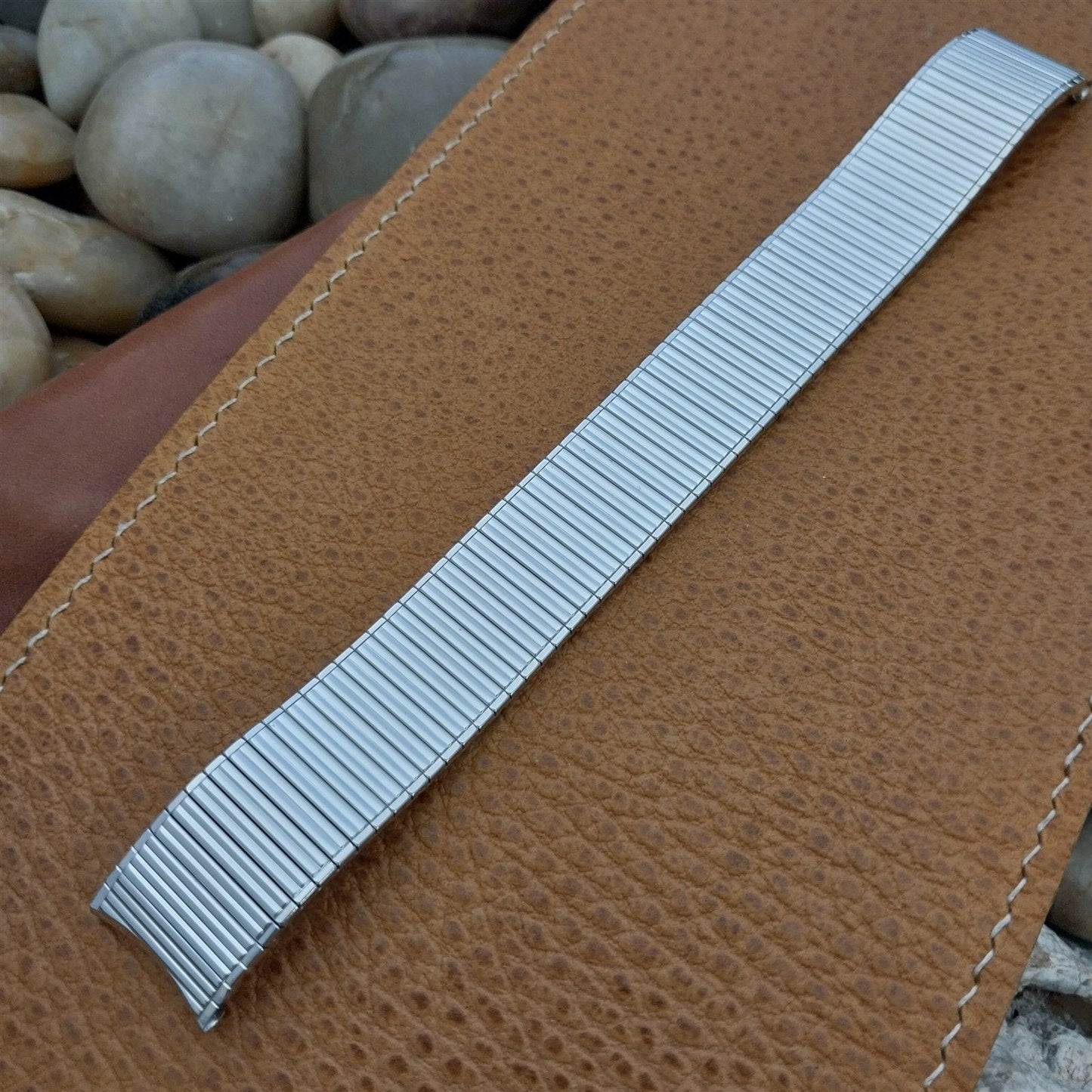 17.2mm 10K White Gold-Filled Long Speidel Thinline Vintage Watch Band