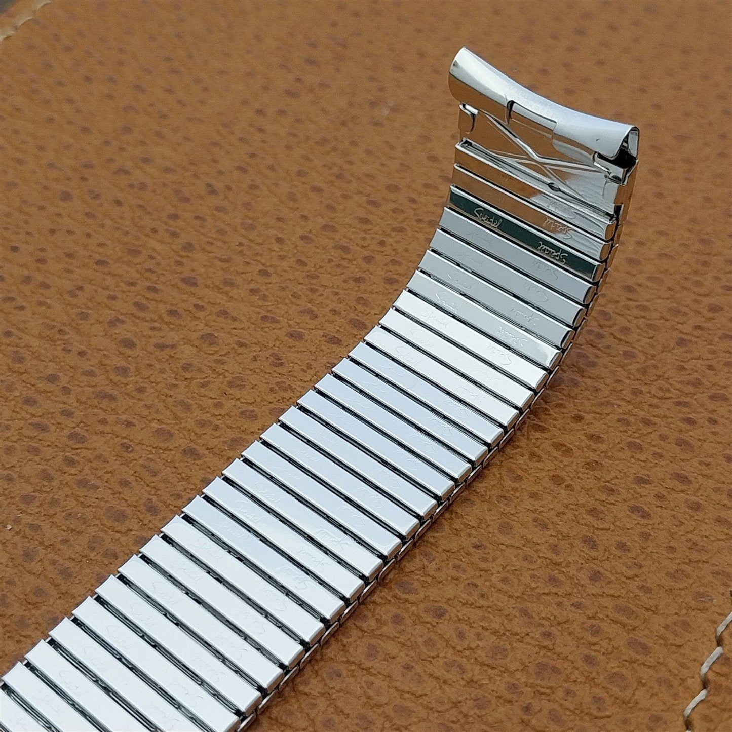 17.2mm 10K White Gold-Filled Long Speidel Thinline Vintage Watch Band