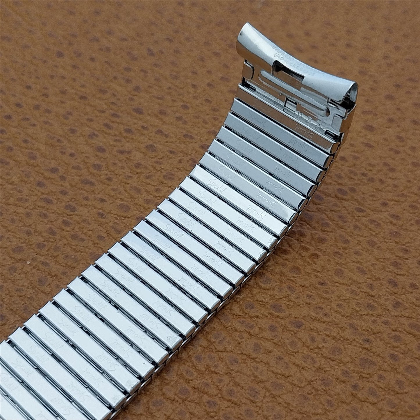 17.2mm 10K White Gold-Filled Speidel Thinline Vintage Watch Band