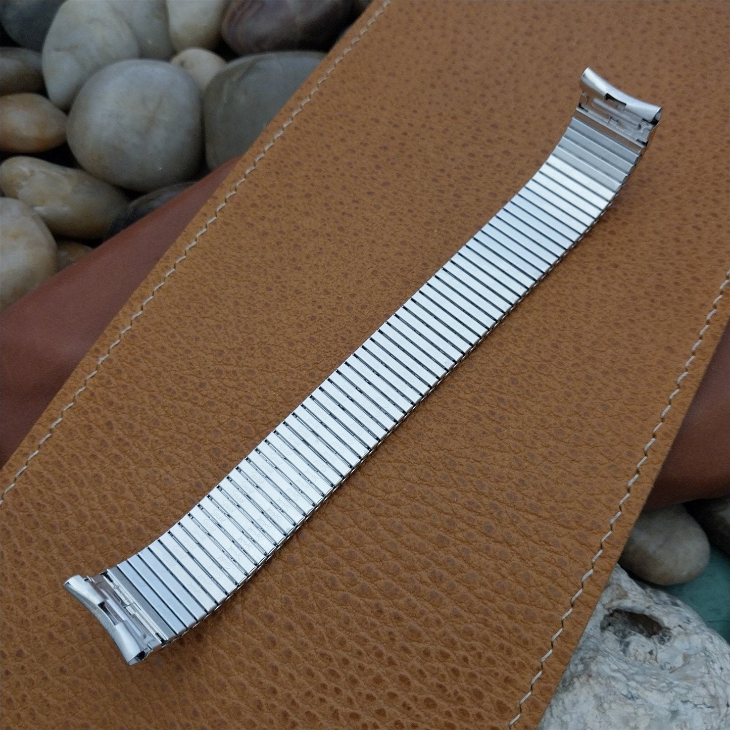 17.2mm 10K White Gold-Filled Speidel Thinline Vintage Watch Band