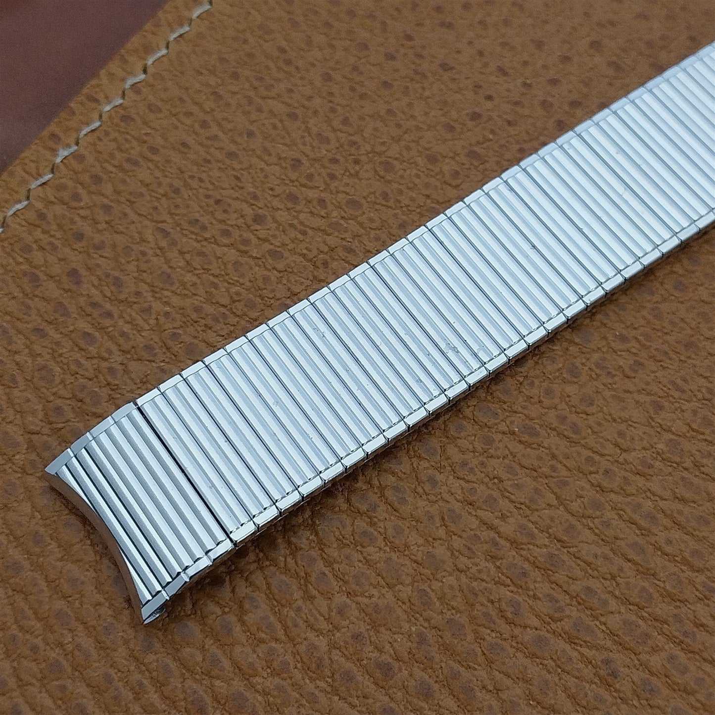 17.2mm 10K White Gold-Filled Speidel Thinline Vintage Watch Band