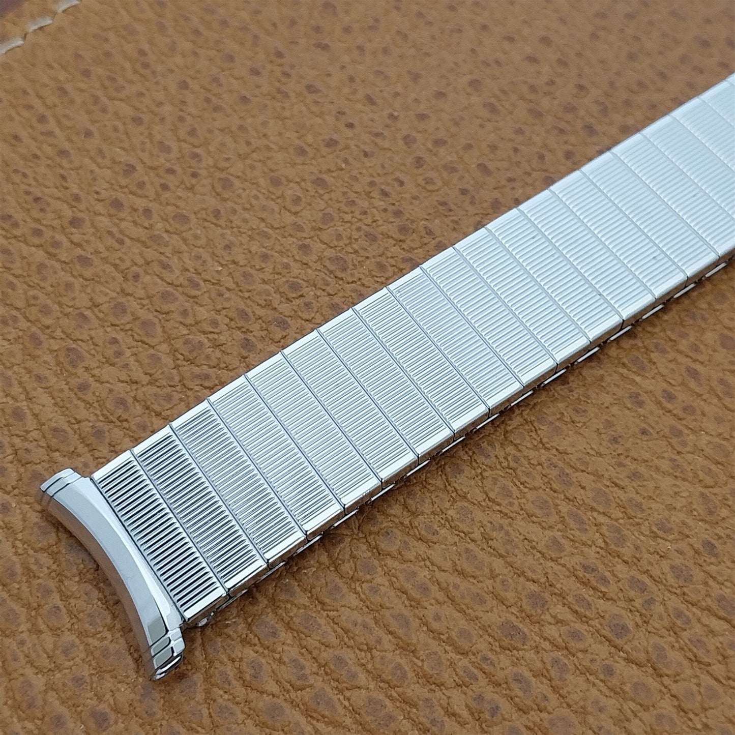 10k White Gold Filled Expansion Speidel USA Classic 1970s Vintage Watch Band nos