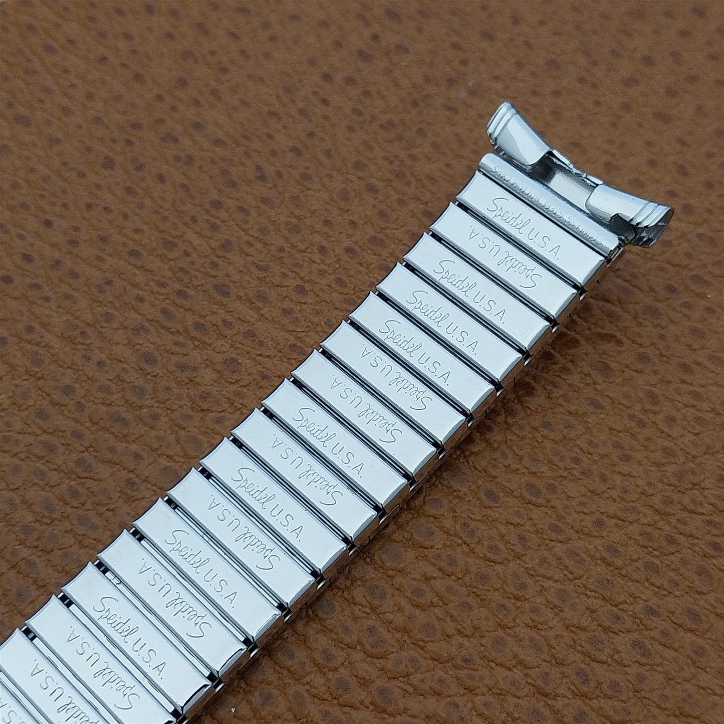 10k White Gold Filled Expansion Speidel USA Classic 1970s Vintage Watch Band nos