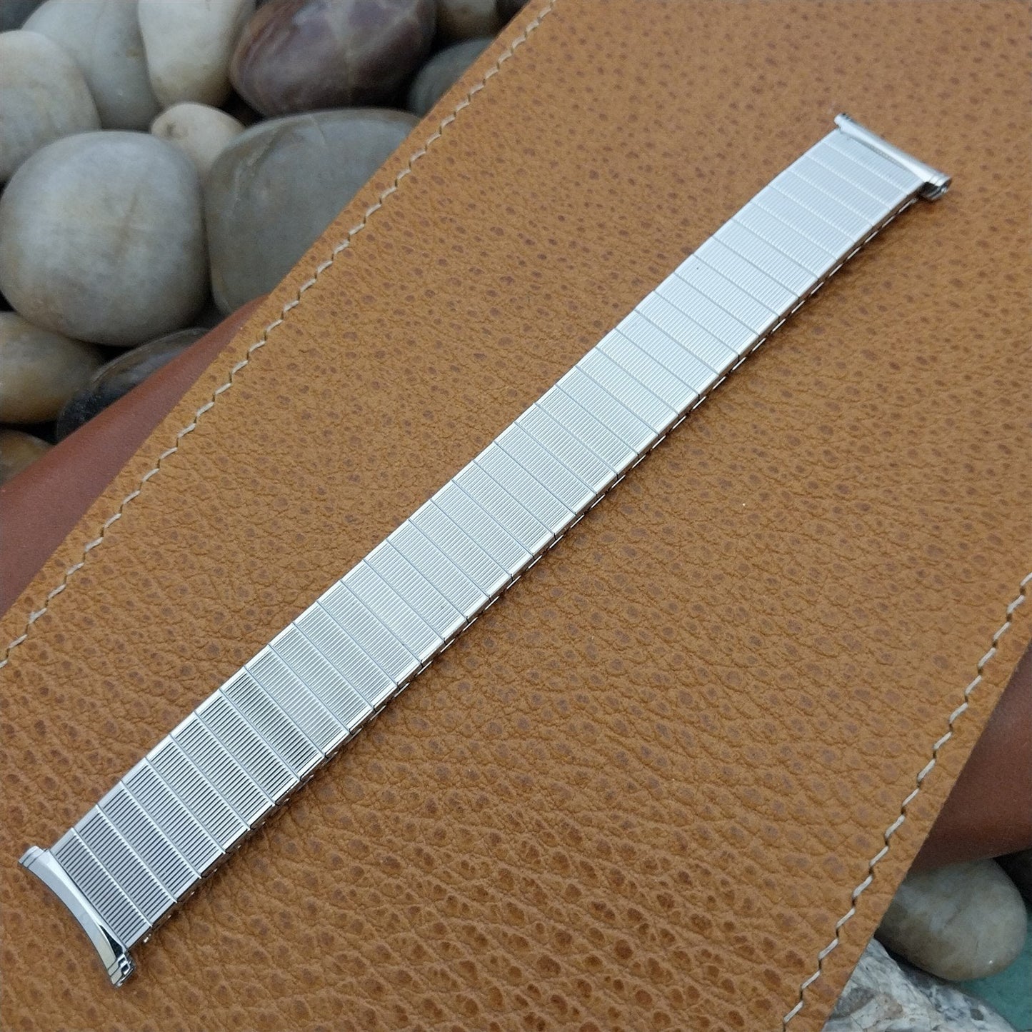 10k White Gold Filled Expansion Speidel USA Classic 1970s Vintage Watch Band nos