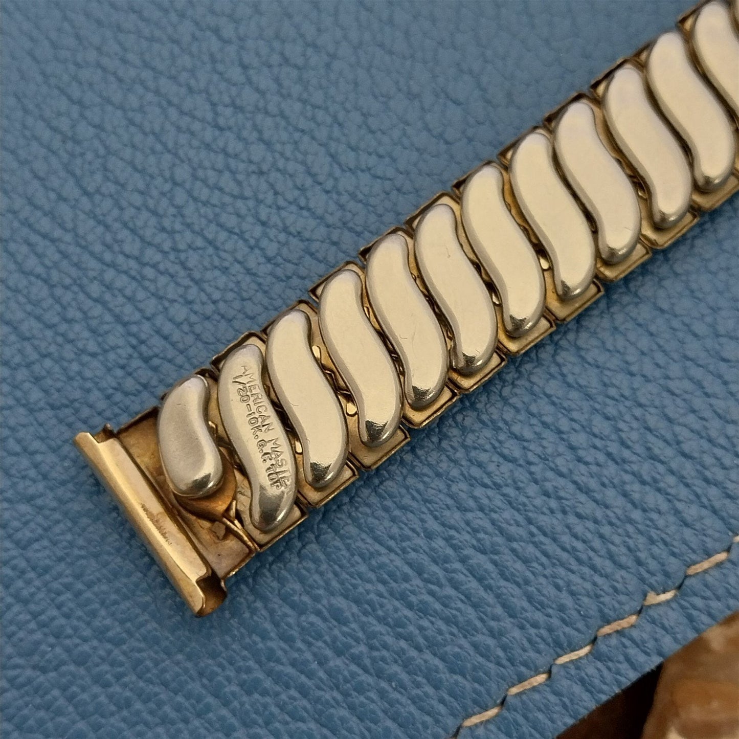 1950s American Master 10k Gold-Filled Scissor Expansion nos Vintage Watch Band