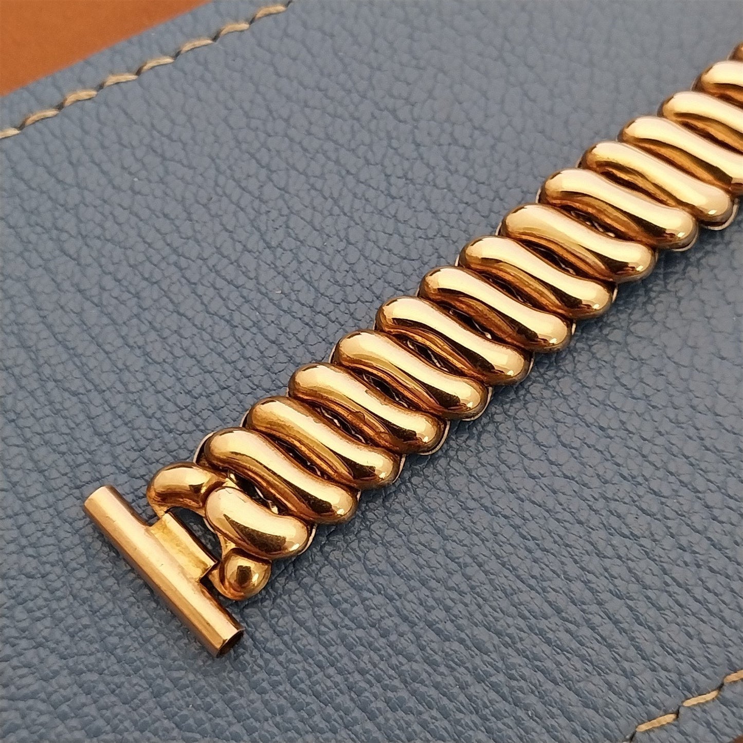 5/8" 12k Rose Gold-Filled Overhand Expansion nos Unused 1940s Vintage Watch Band