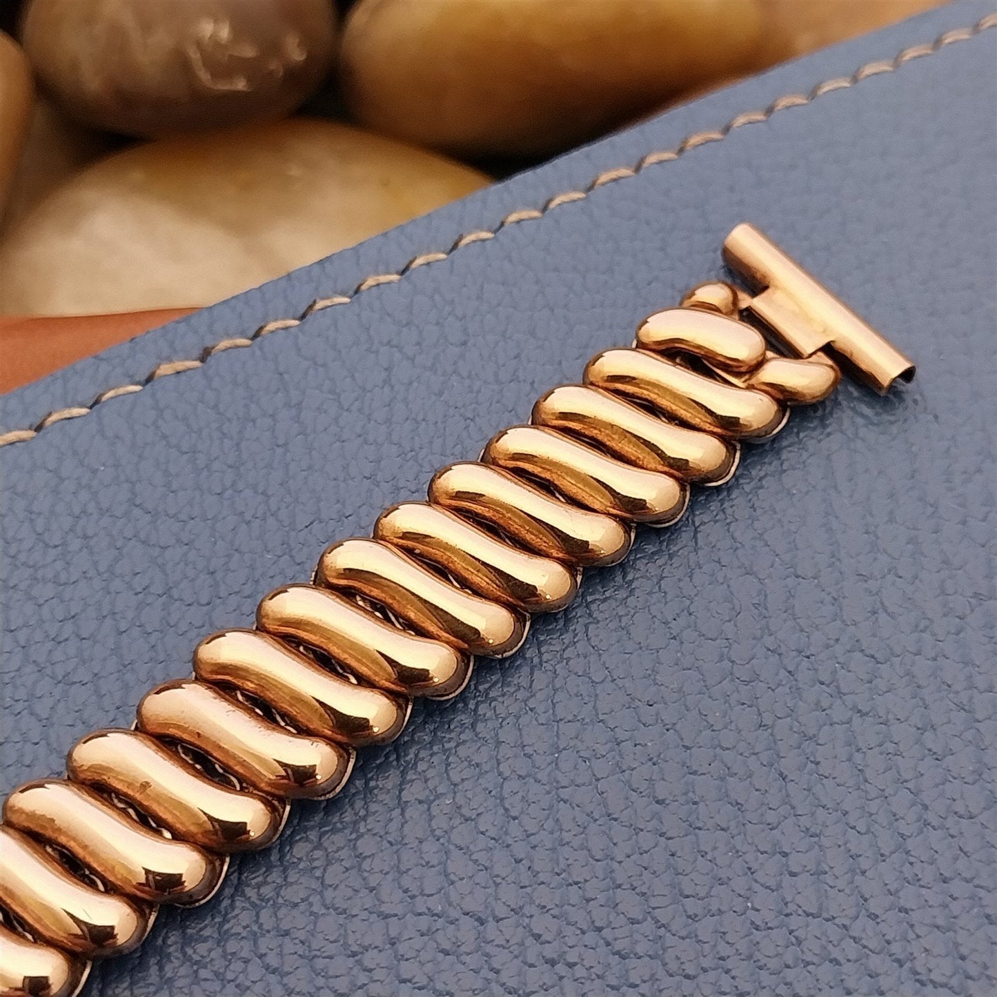 5/8" 12k Rose Gold-Filled Overhand Expansion nos Unused 1940s Vintage Watch Band