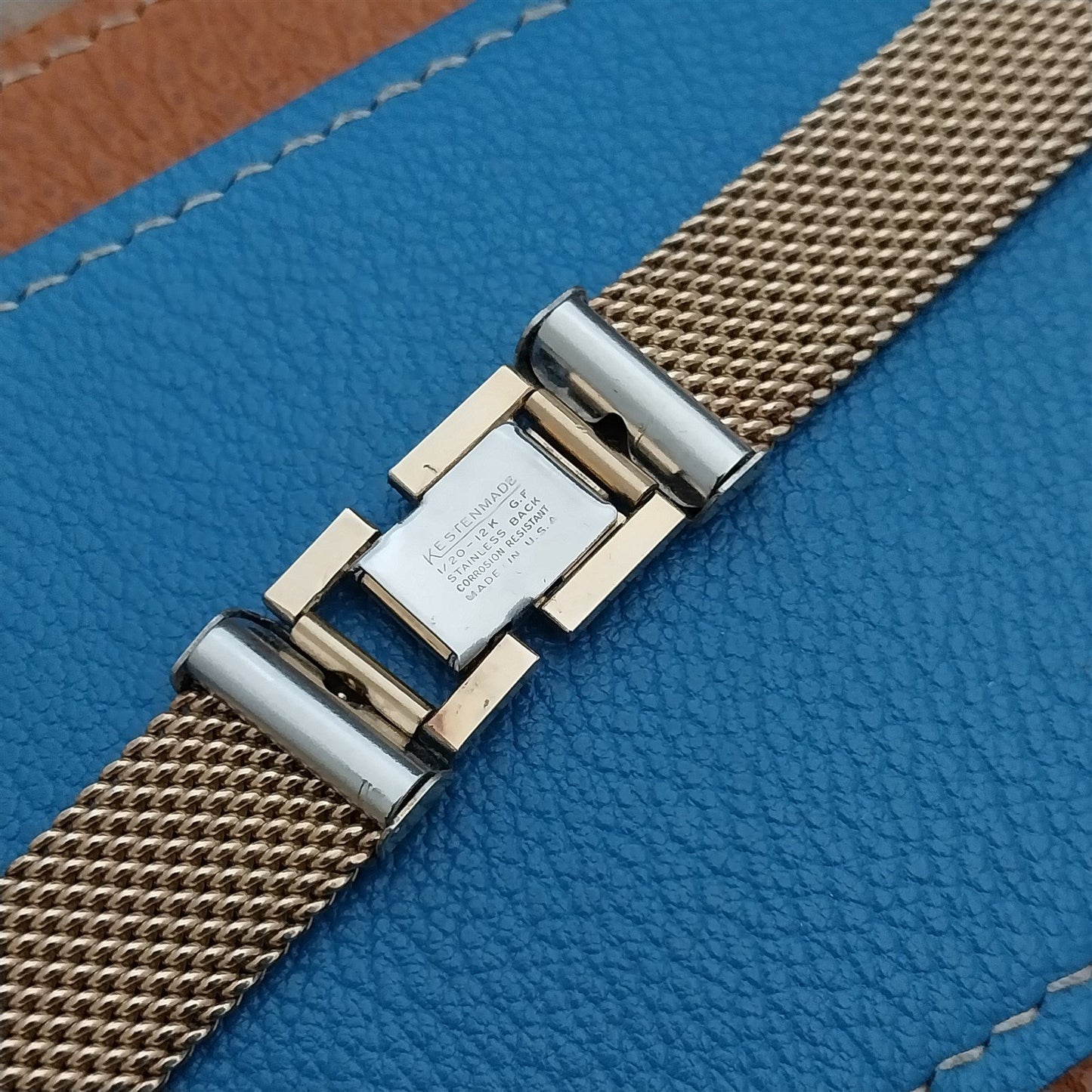 12K Gold-Filled Mesh 15.3mm Kestenmade Unused Classic 1940s Vintage Watch Band