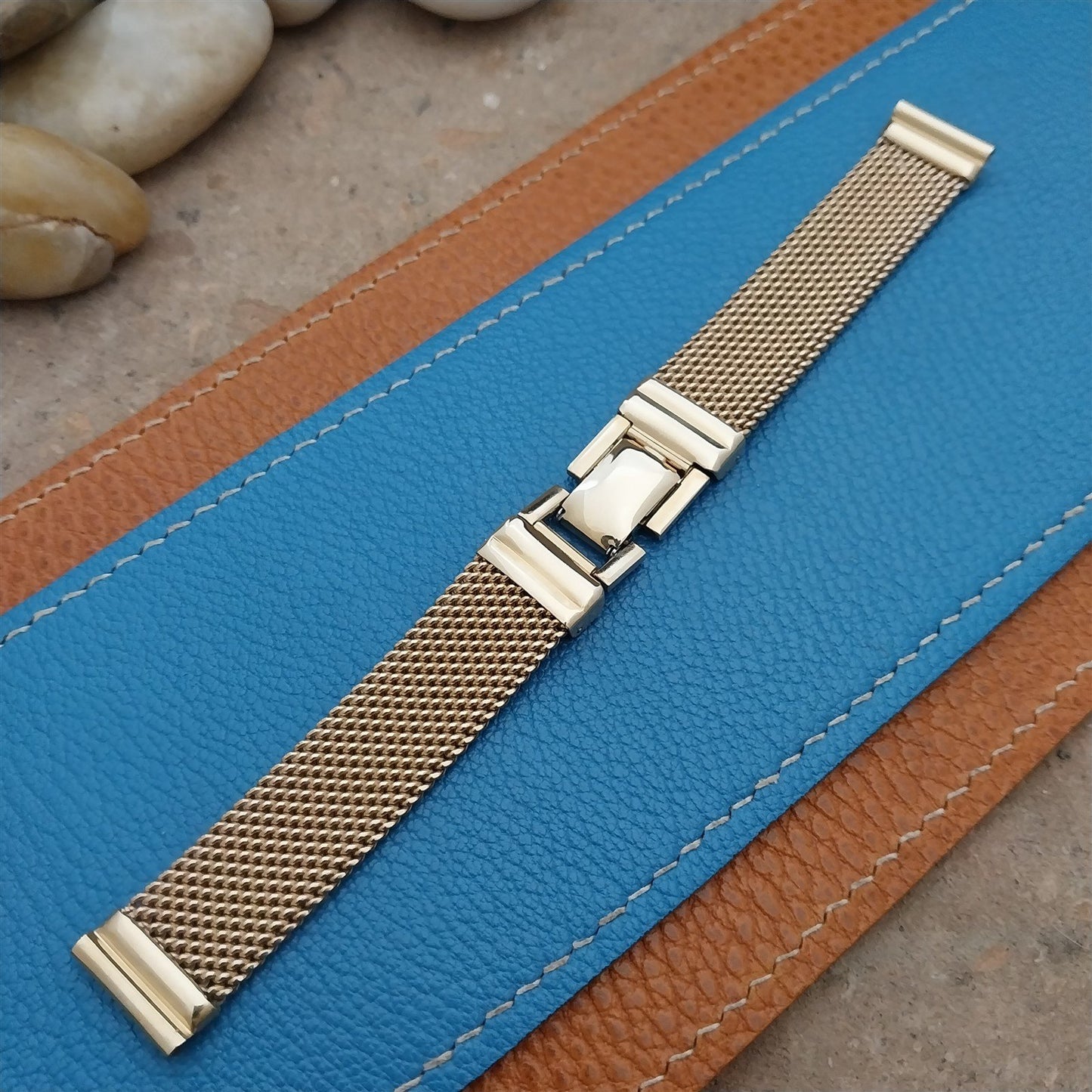 12K Gold-Filled Mesh 15.3mm Kestenmade Unused Classic 1940s Vintage Watch Band