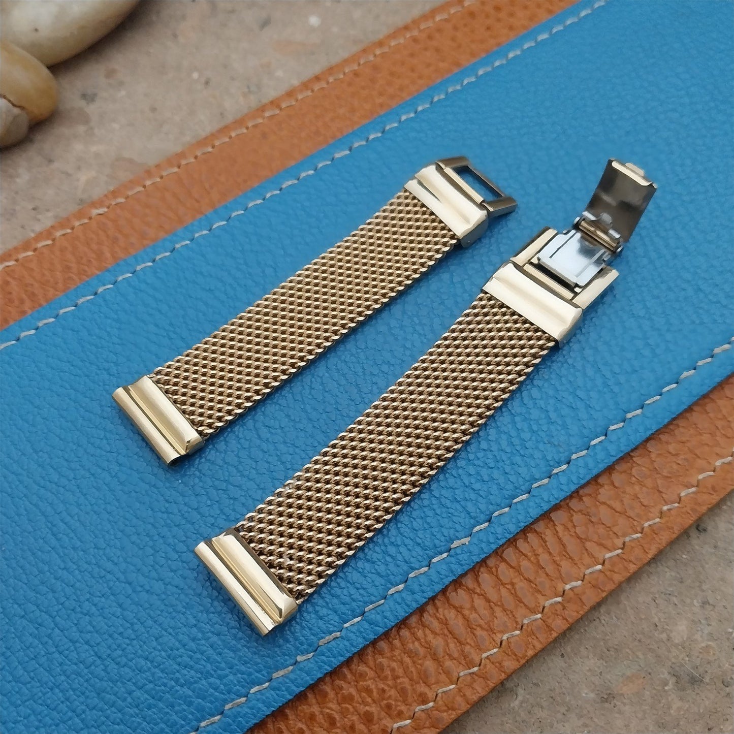 12K Gold-Filled Mesh 15.3mm Kestenmade Unused Classic 1940s Vintage Watch Band