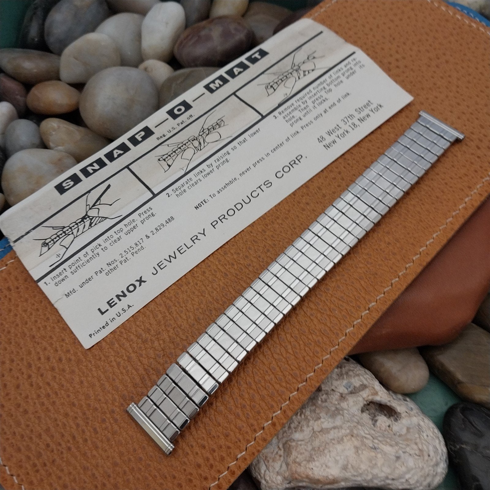 Lenox USA Stainless Steel nos 1960s Vintage Watch Band 18mm 19mm 16mm