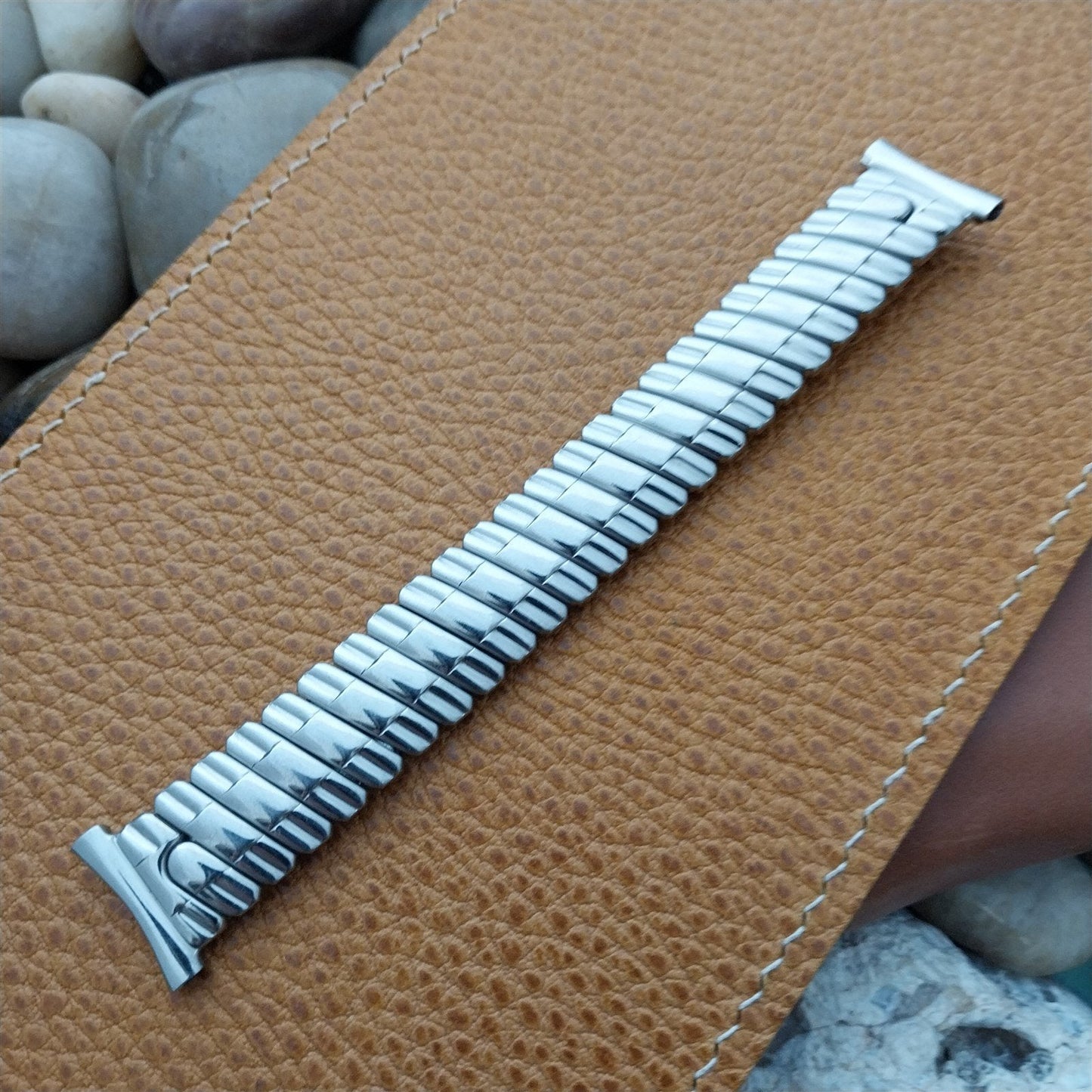 1950s Stainless Steel Short Scissor-Expansion nos Foster USA Vintage Watch Band