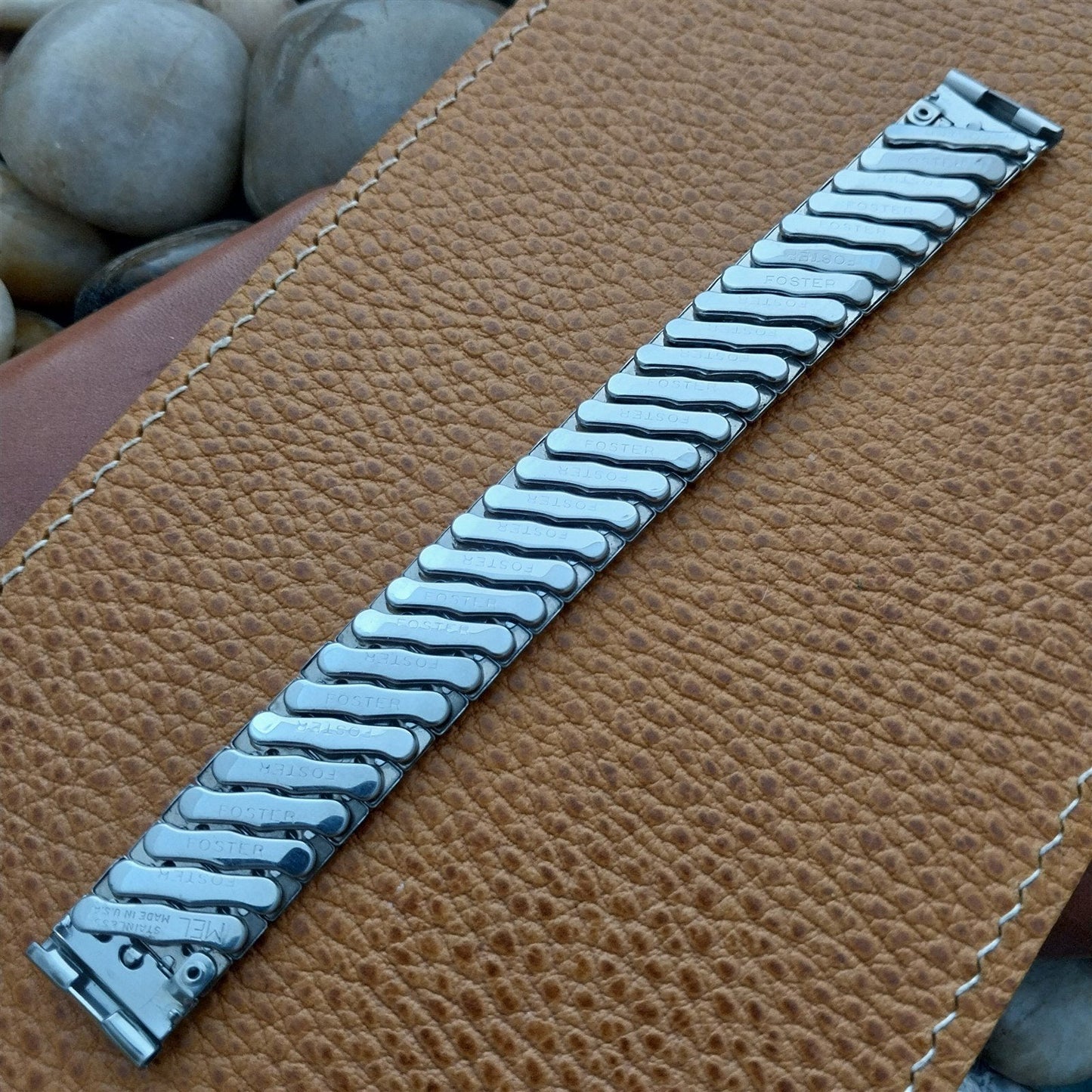 5/8 Foster USA 50s Stainless Steel Scissor-Expansion nos Vintage Watch Band