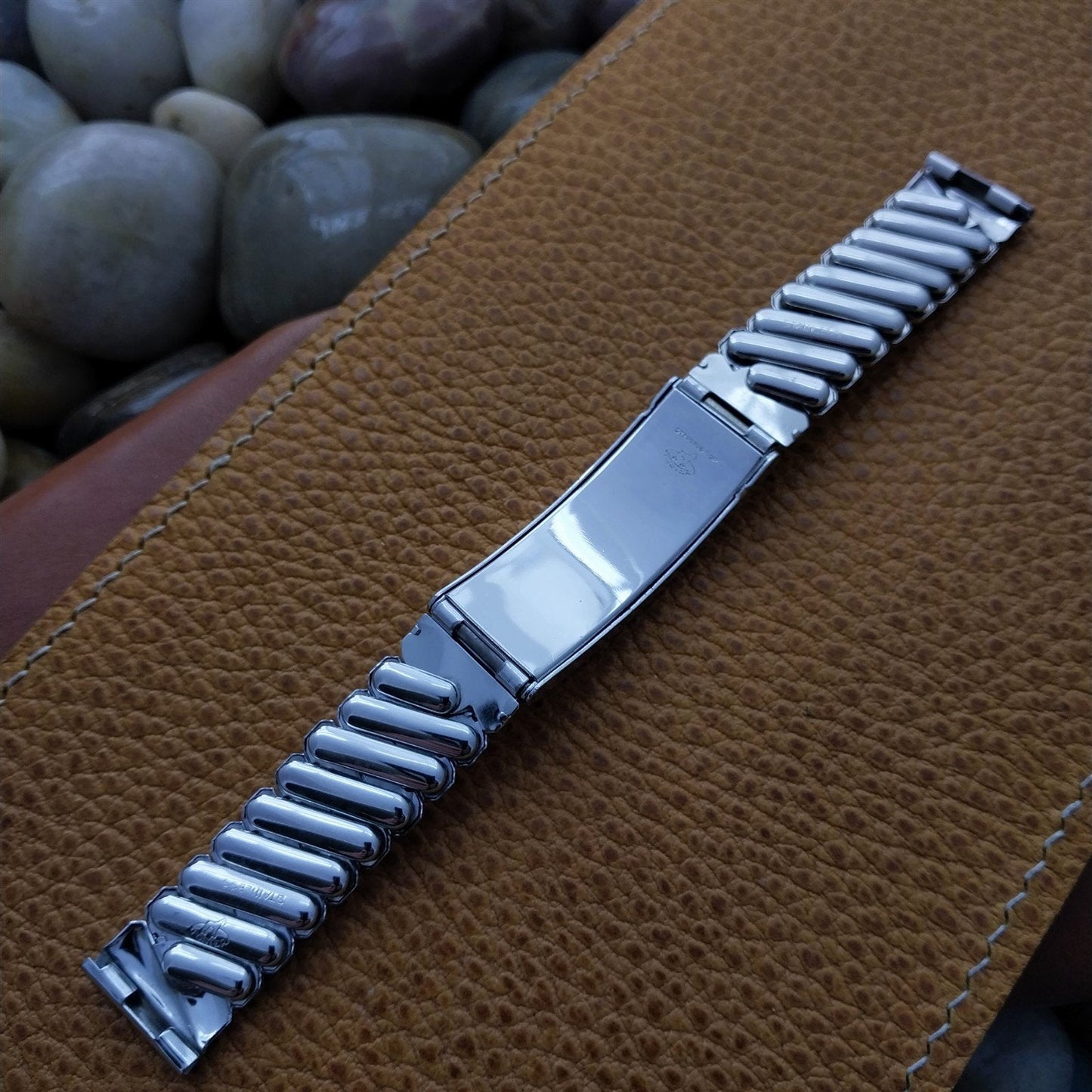 5/8" Sterling Silver & Stainless Steel 1950s Photo Expansion Vintage Watch Band