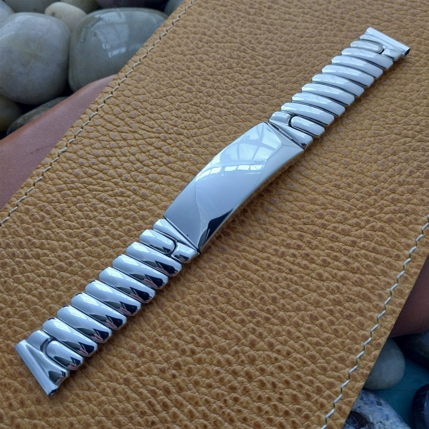 5/8" Sterling Silver & Stainless Steel 1950s Photo Expansion Vintage Watch Band