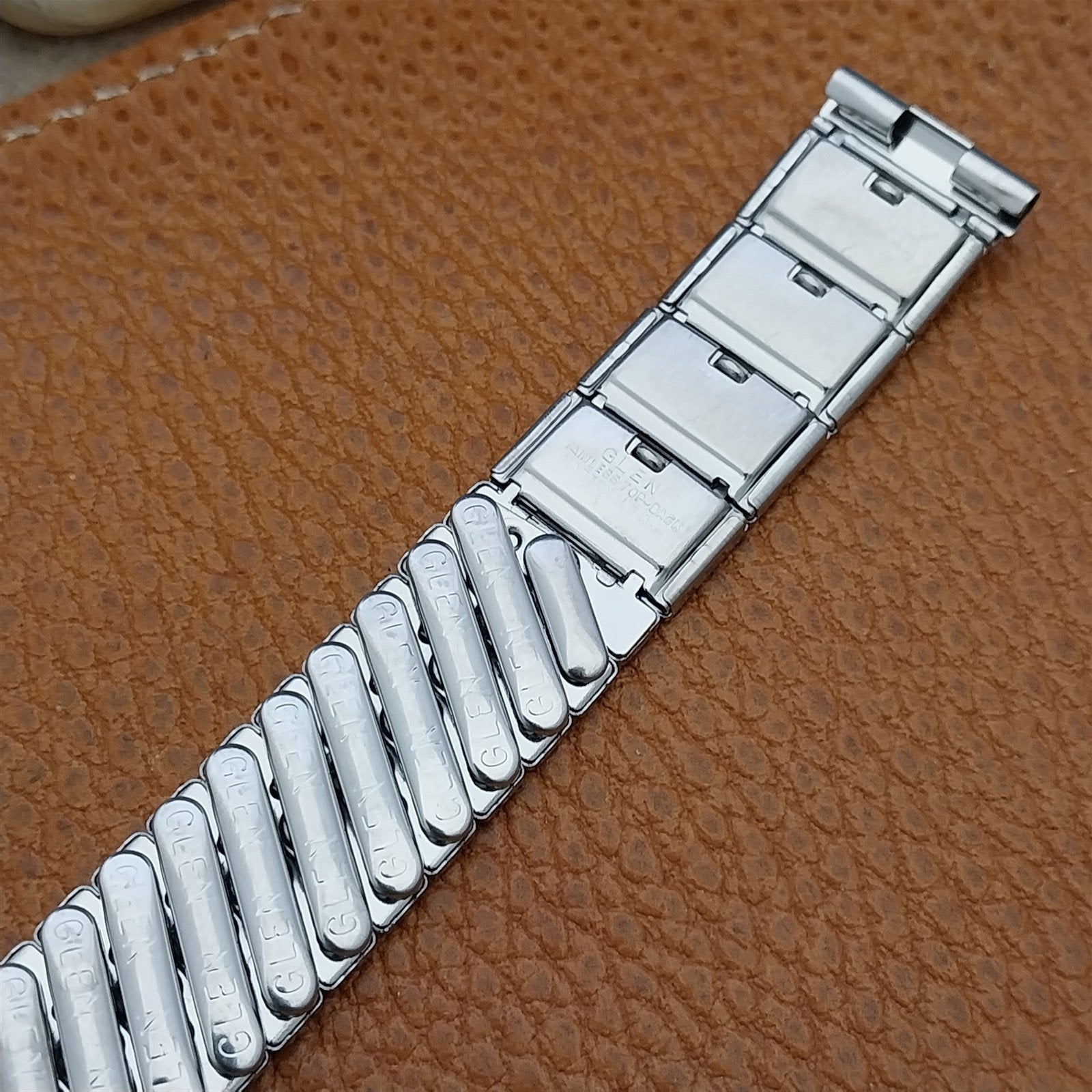 Vintage 17.2mm Glen Stainless Steel Expansion Unused Classic 1950s Watch Band