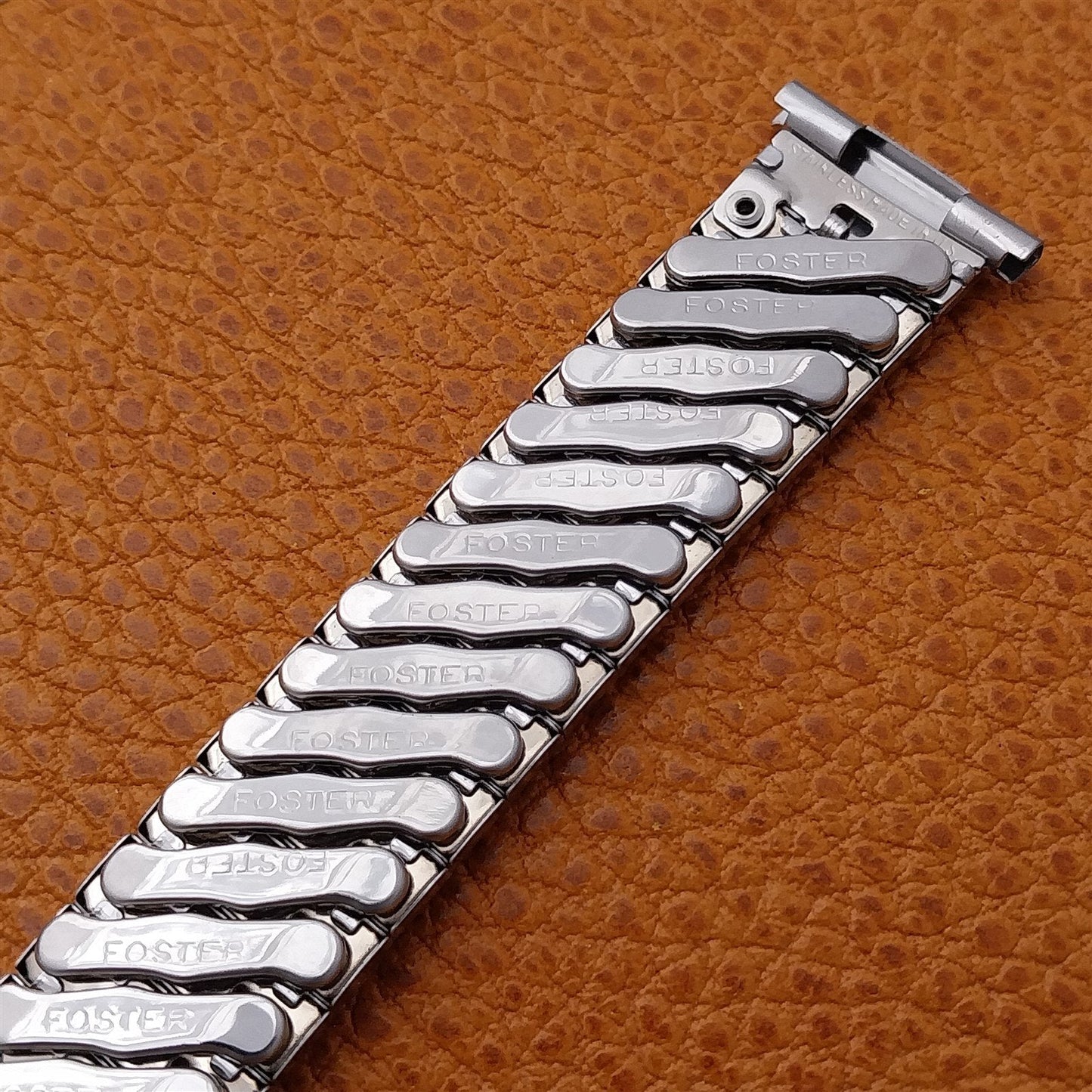 Stainless Steel Scissor-Expansion Long nos Foster USA 1950s Vintage Watch Band